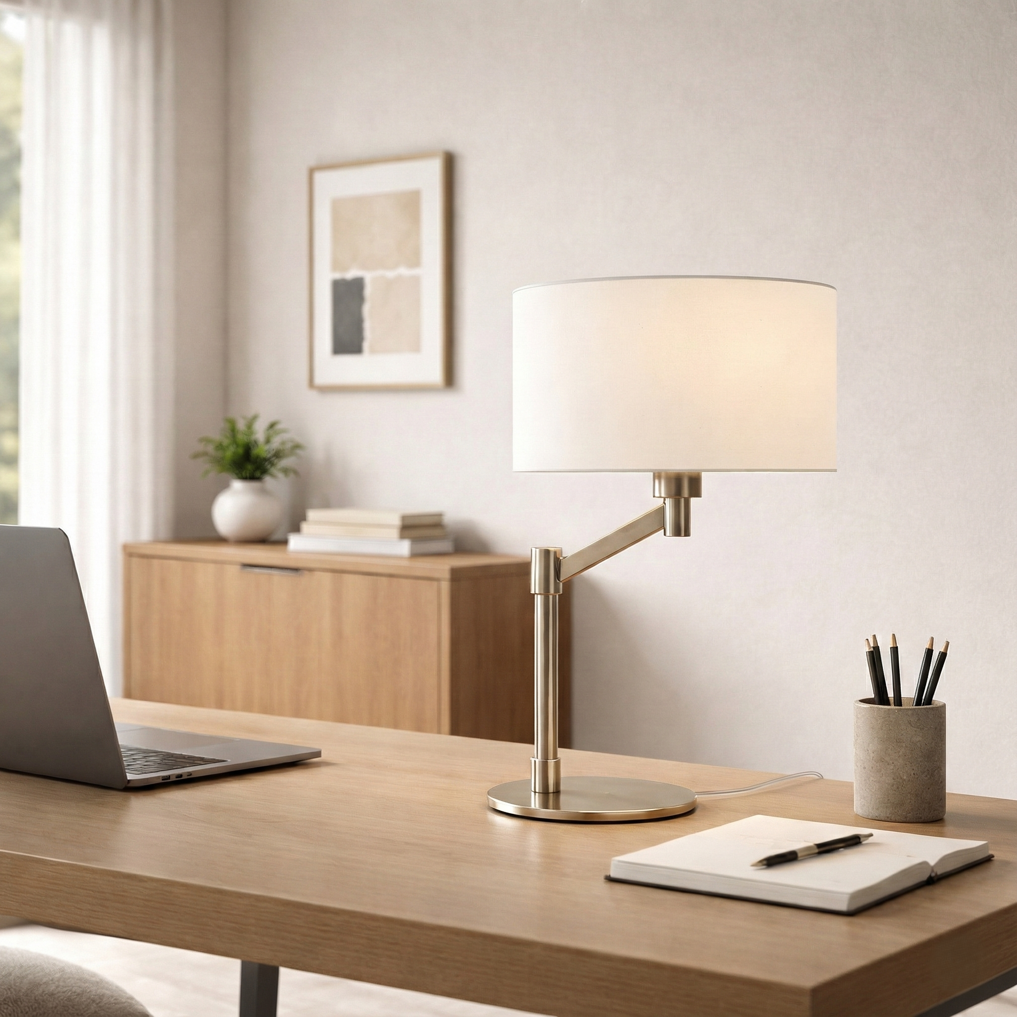 Horizon Brushed Nickel Table Lamp | MidinMod