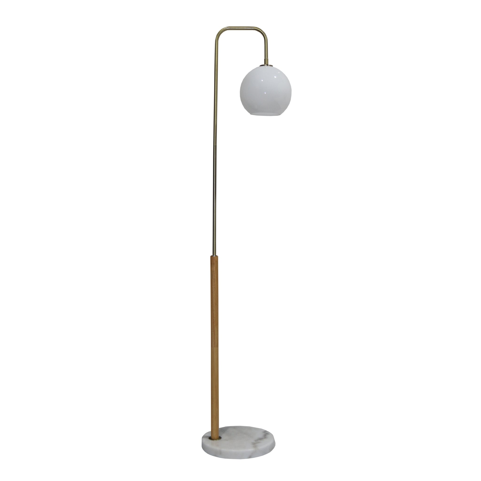 Icarus White Lampshade Floor Lamp - White