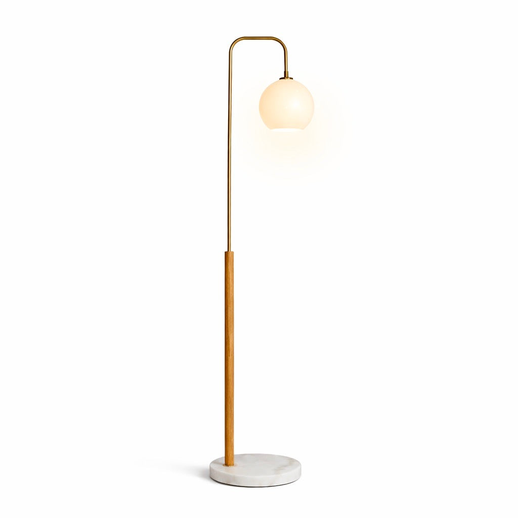 Icarus White Lampshade Floor Lamp - White