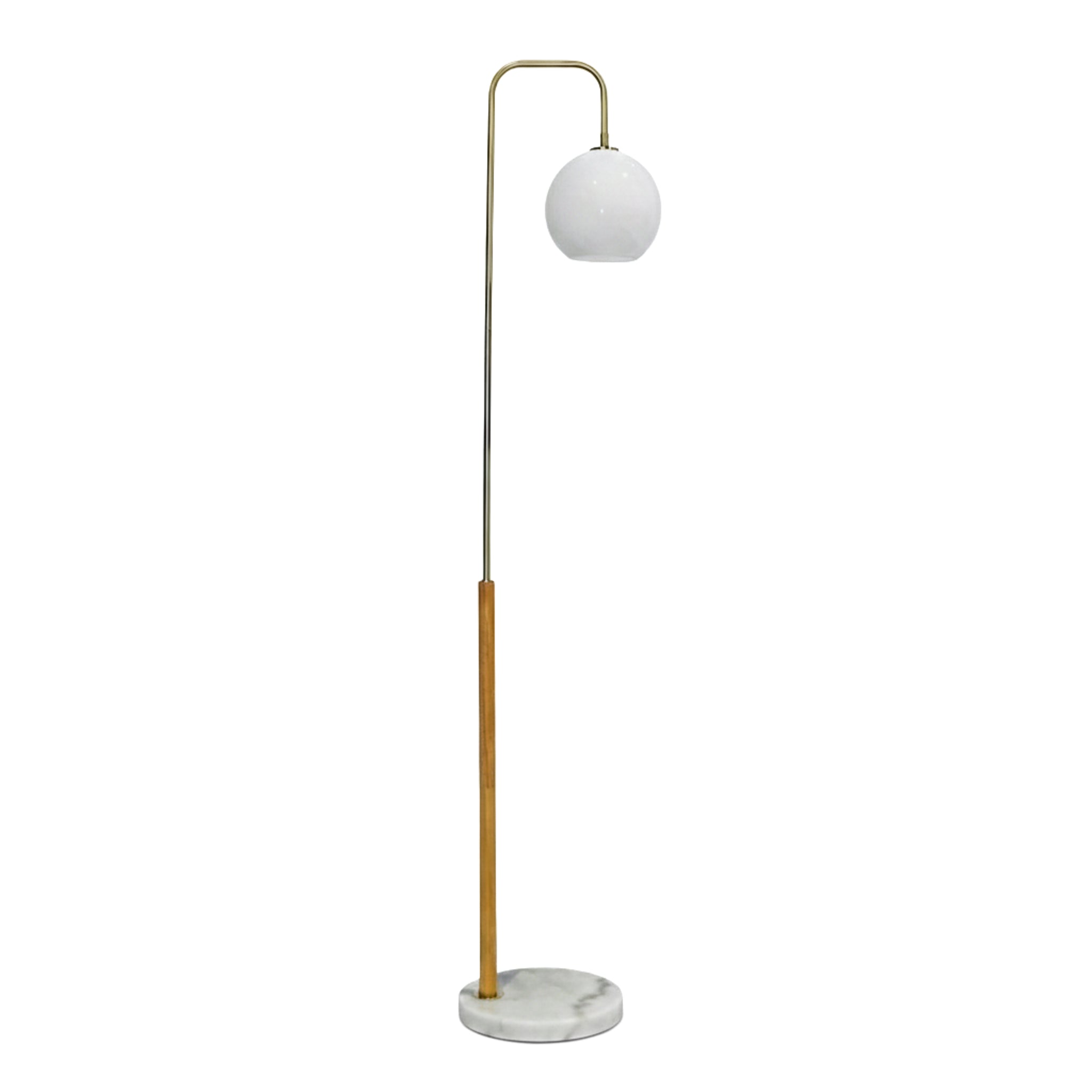 Icarus White Lampshade Floor Lamp - White