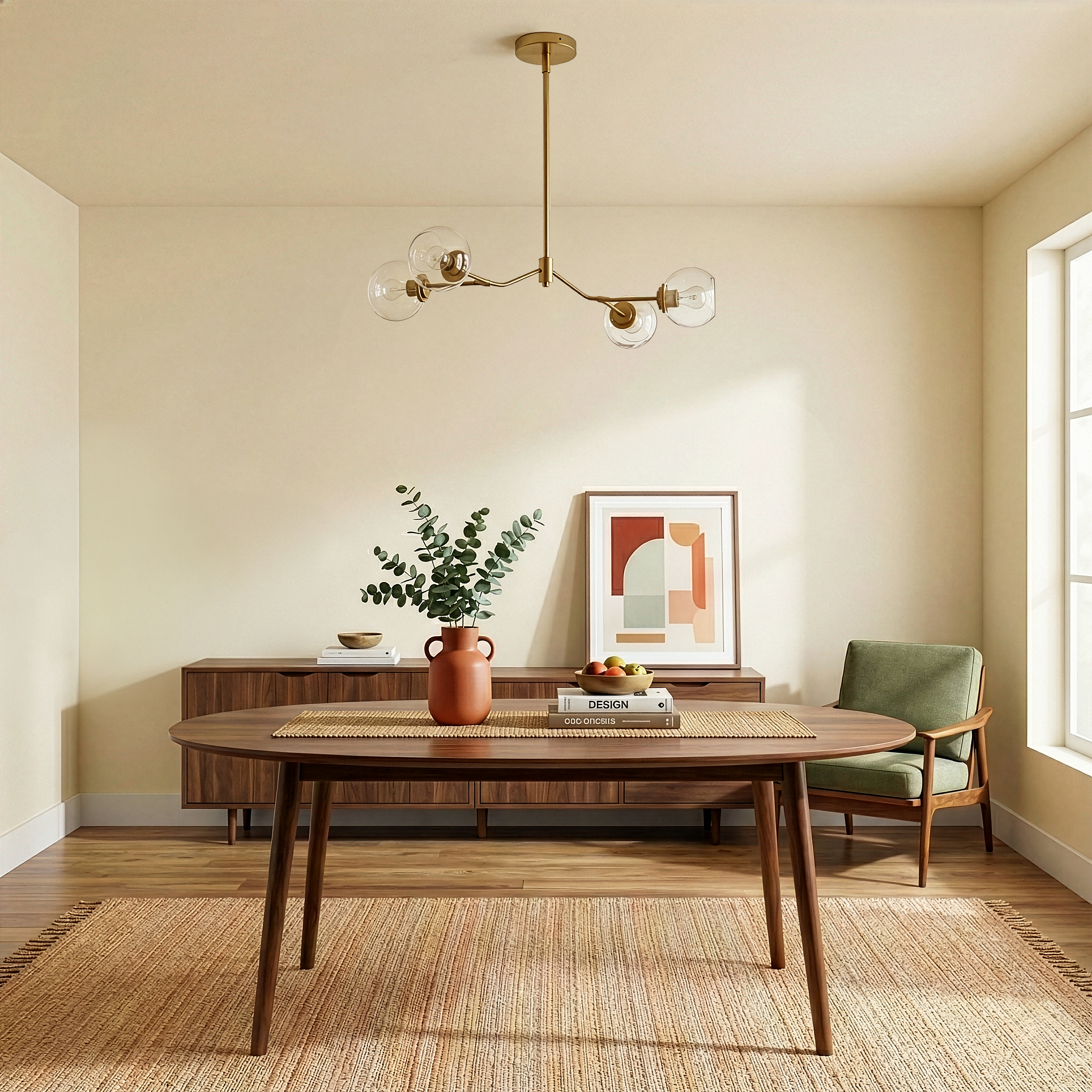 Jewel 4-Light Modern Farmhouse Chandelier | 36" Linear Hanging Fixture | MidinMod