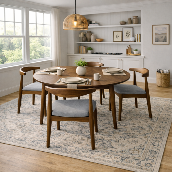 Juliet Grey Fabric Dining Chair Set | Danish-Inspired Mid-Century Design | MidinMod