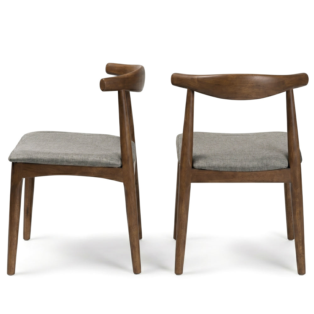 Juliet Grey Fabric Dining Chair Set of 2 | Modern Danish-Inspired