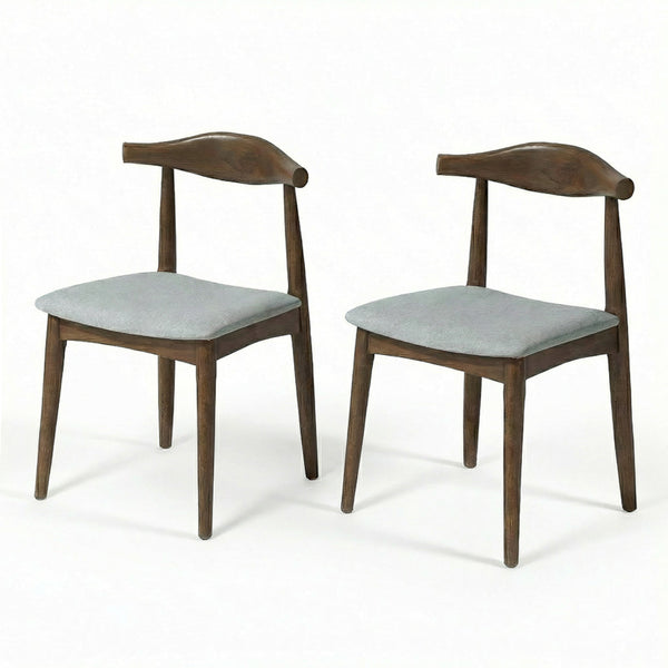 Juliet Grey Fabric Dining Chair Set | Danish-Inspired Mid-Century Design | MidinMod