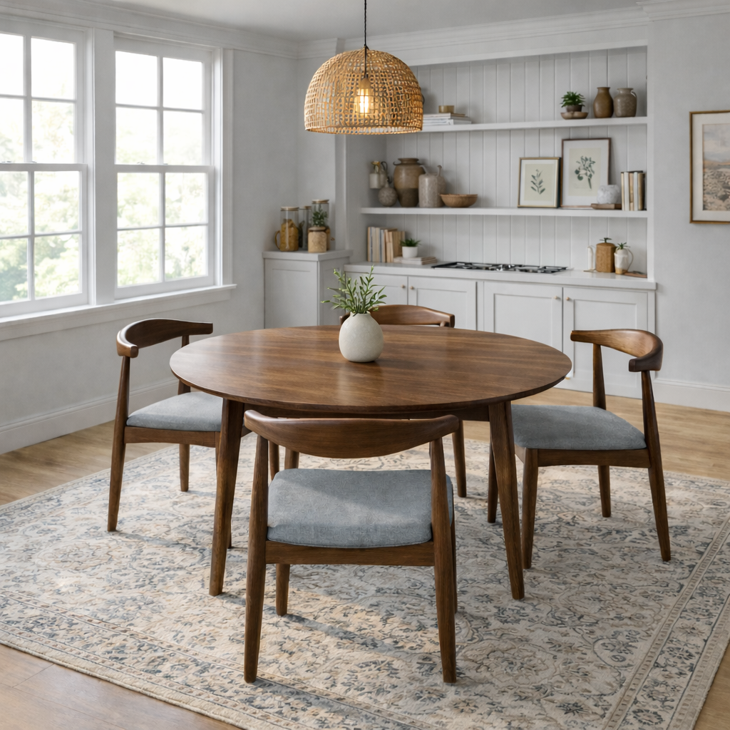 Juliet Grey Fabric Dining Chair Set | Danish-Inspired Mid-Century Design | MidinMod