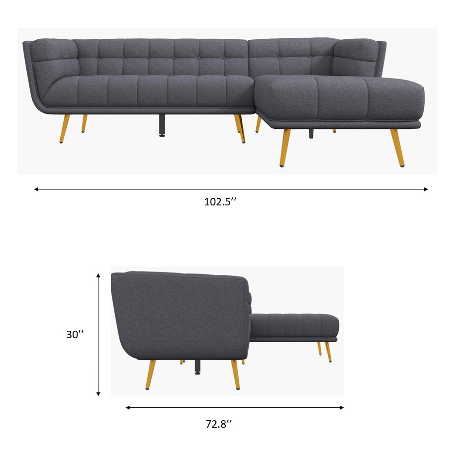 kano sectional sofa - dimension - midinmod