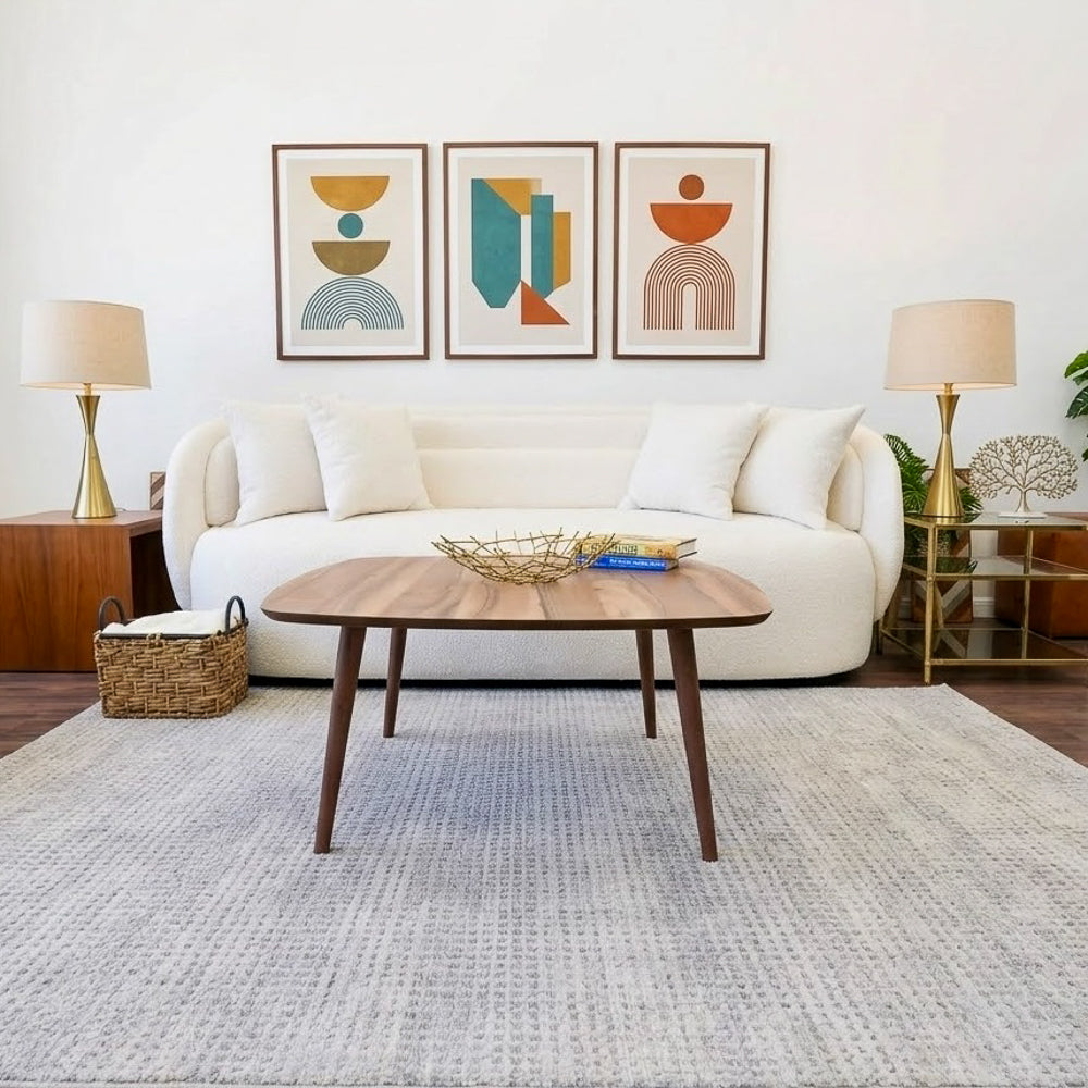 Kare Modern Square Walnut Center Table | Minimalist Symmetry | MidinMod