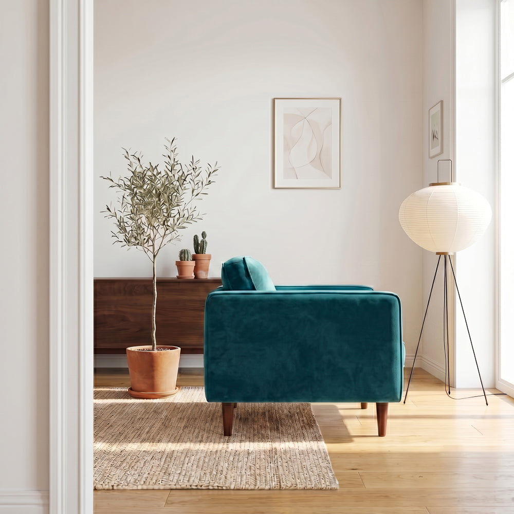 Kirby Teal Velvet Arm Chair