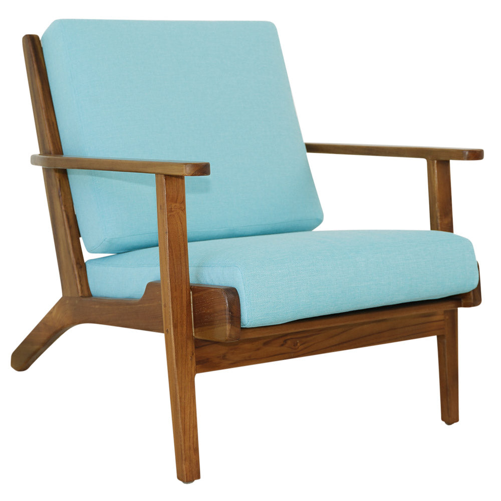 Kyle Linen Lounge Chair - Sky Blue