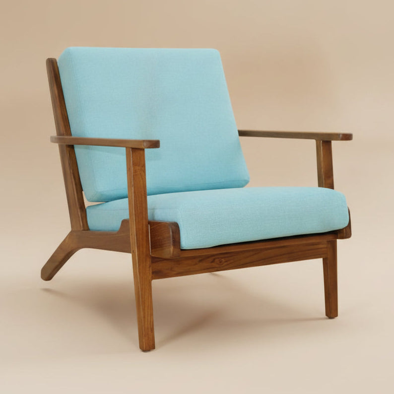 Kyle Sky Blue Linen Lounge Chair - MidinMod