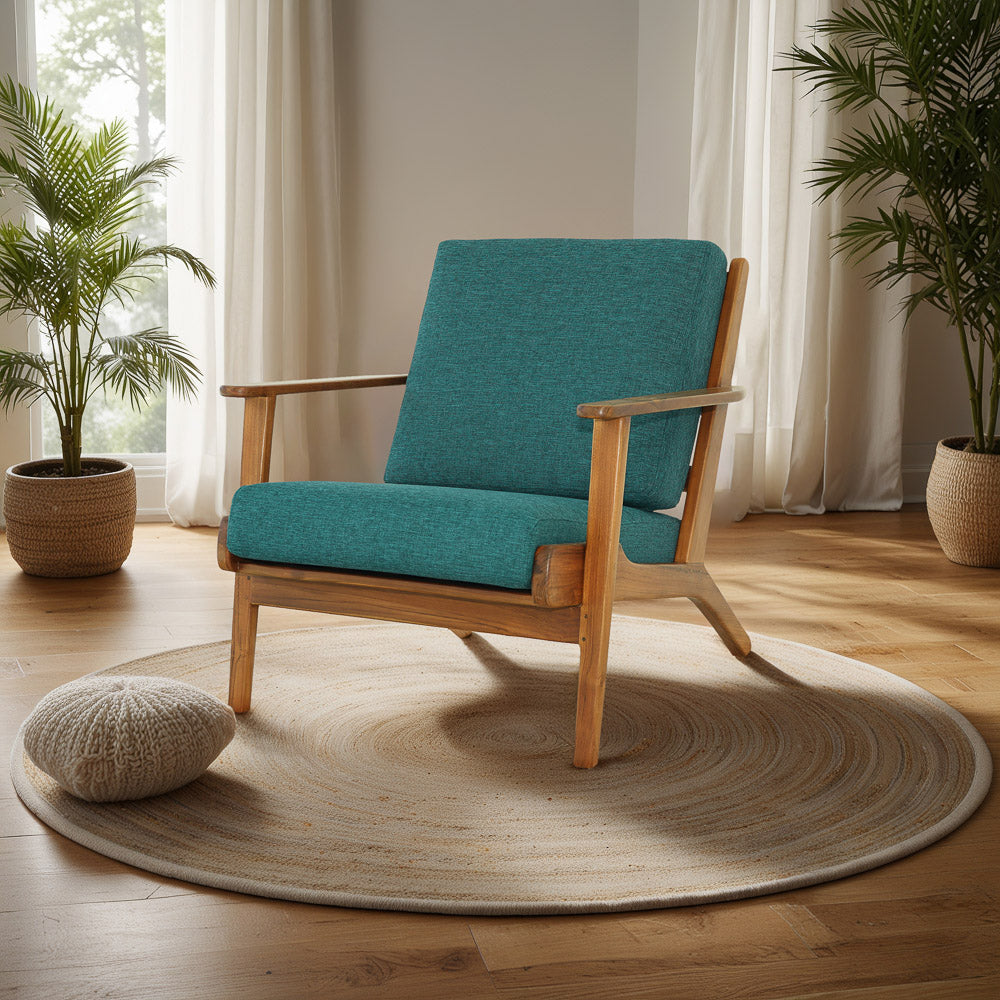 Kyle Linen Lounge Chair - Teal