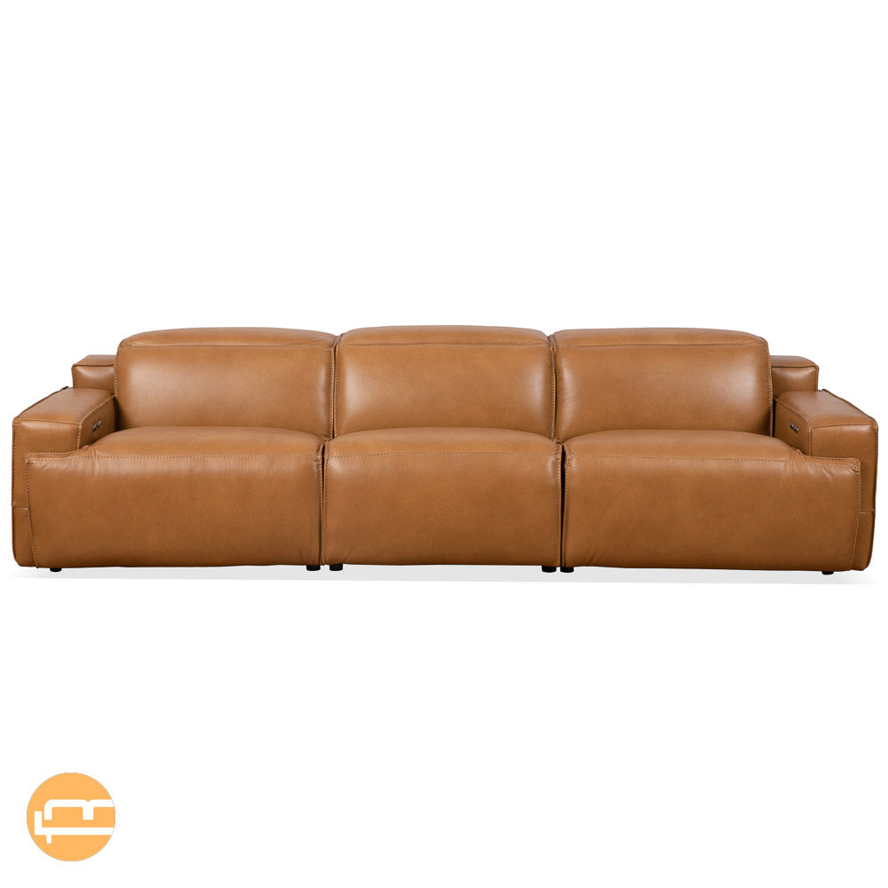 Lakewood Triple PWR Recliner Sofa - Tan Leather