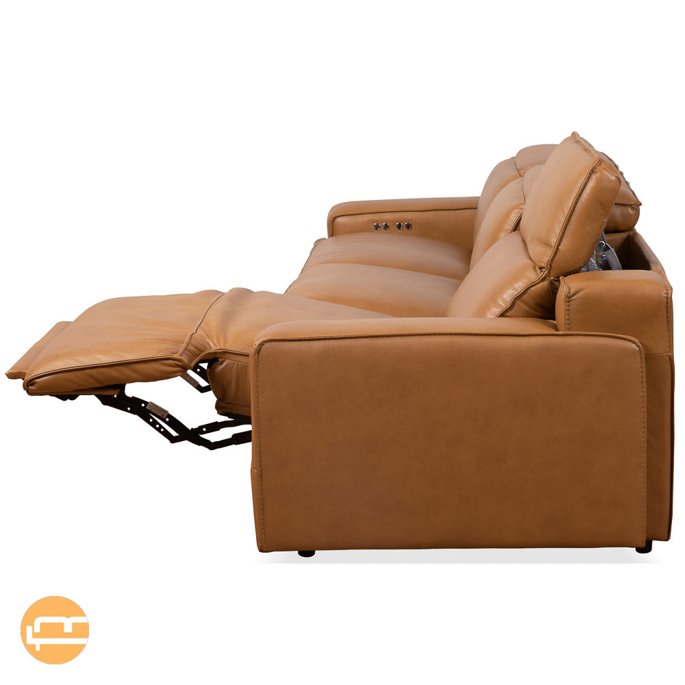 Lakewood Triple PWR Recliner Sofa - Tan Leather