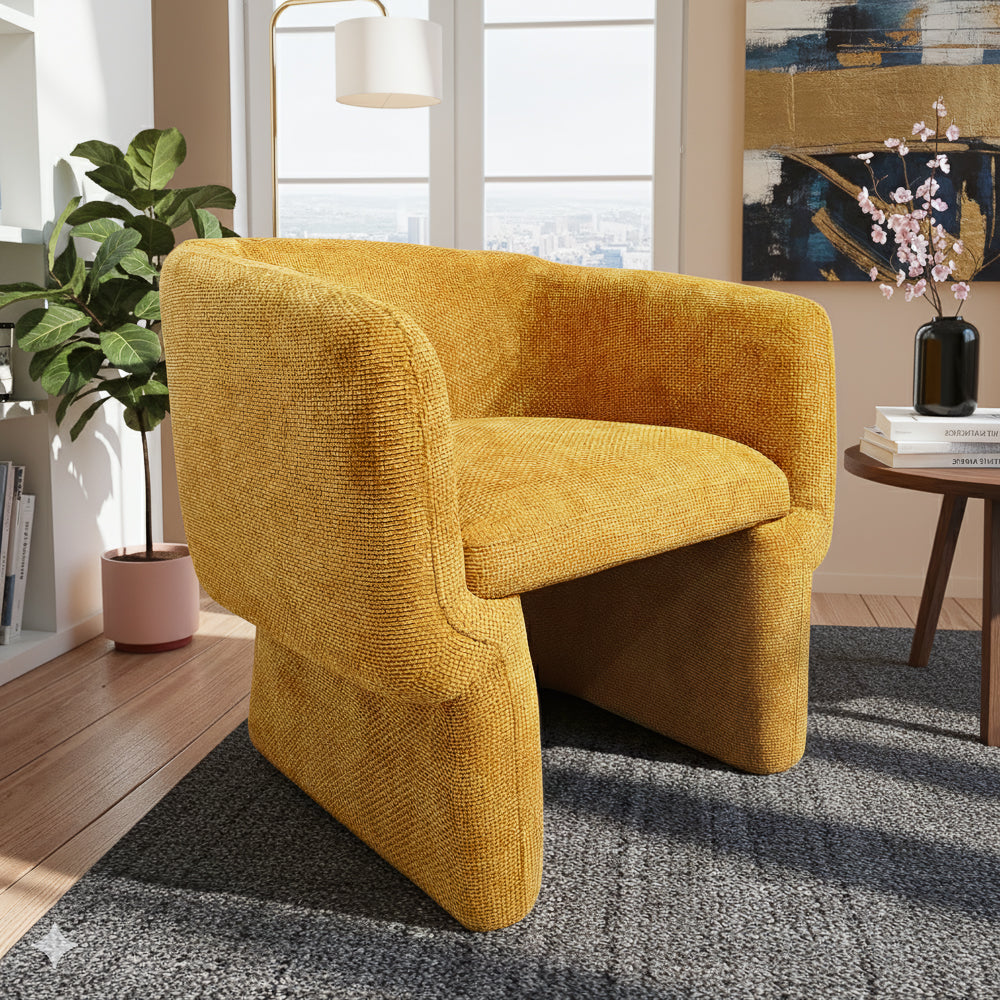 Lancaster Comfort Curve Lounge Chair with Soft Chenille - MidinMod