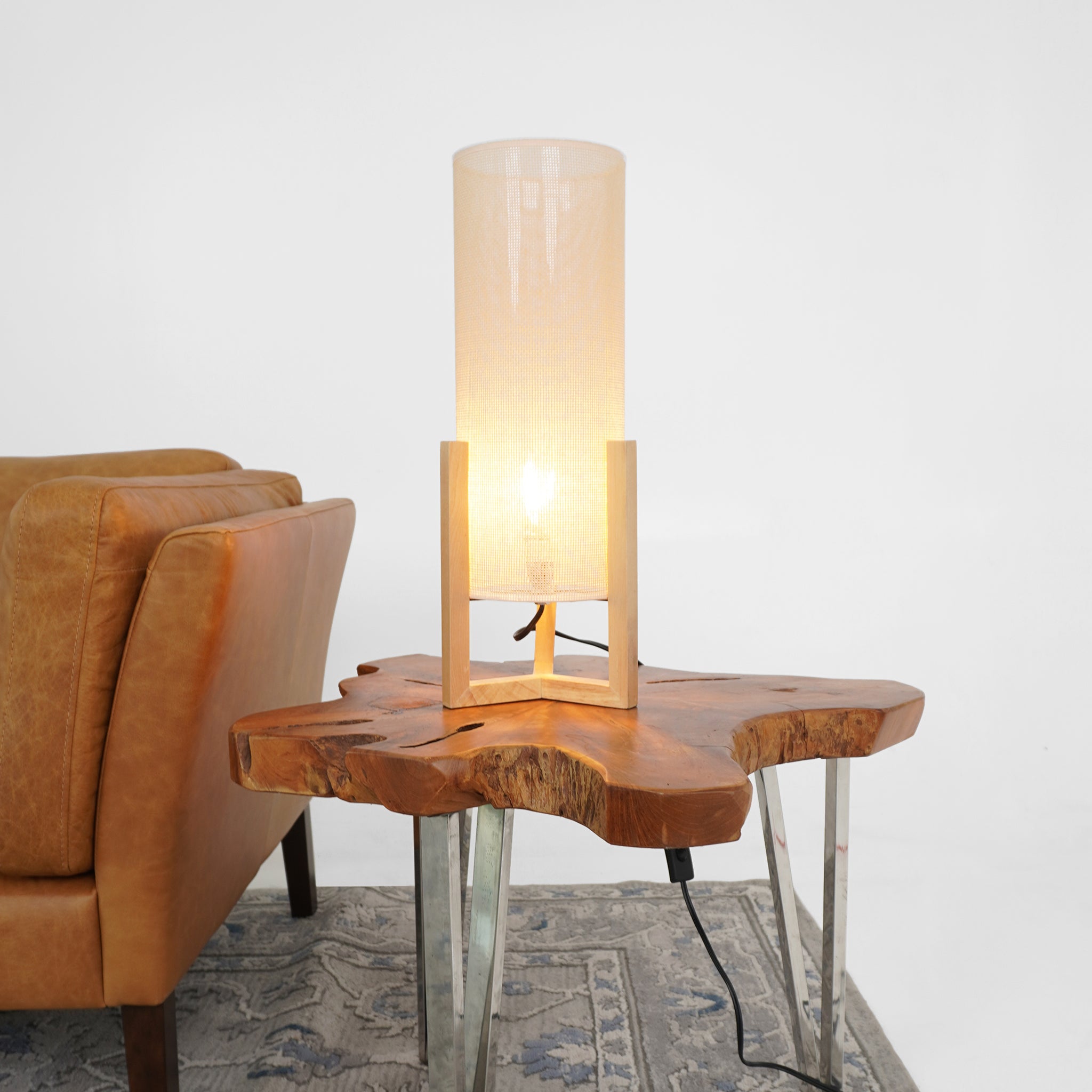 Lantern Table Lamp - Oak - Natural