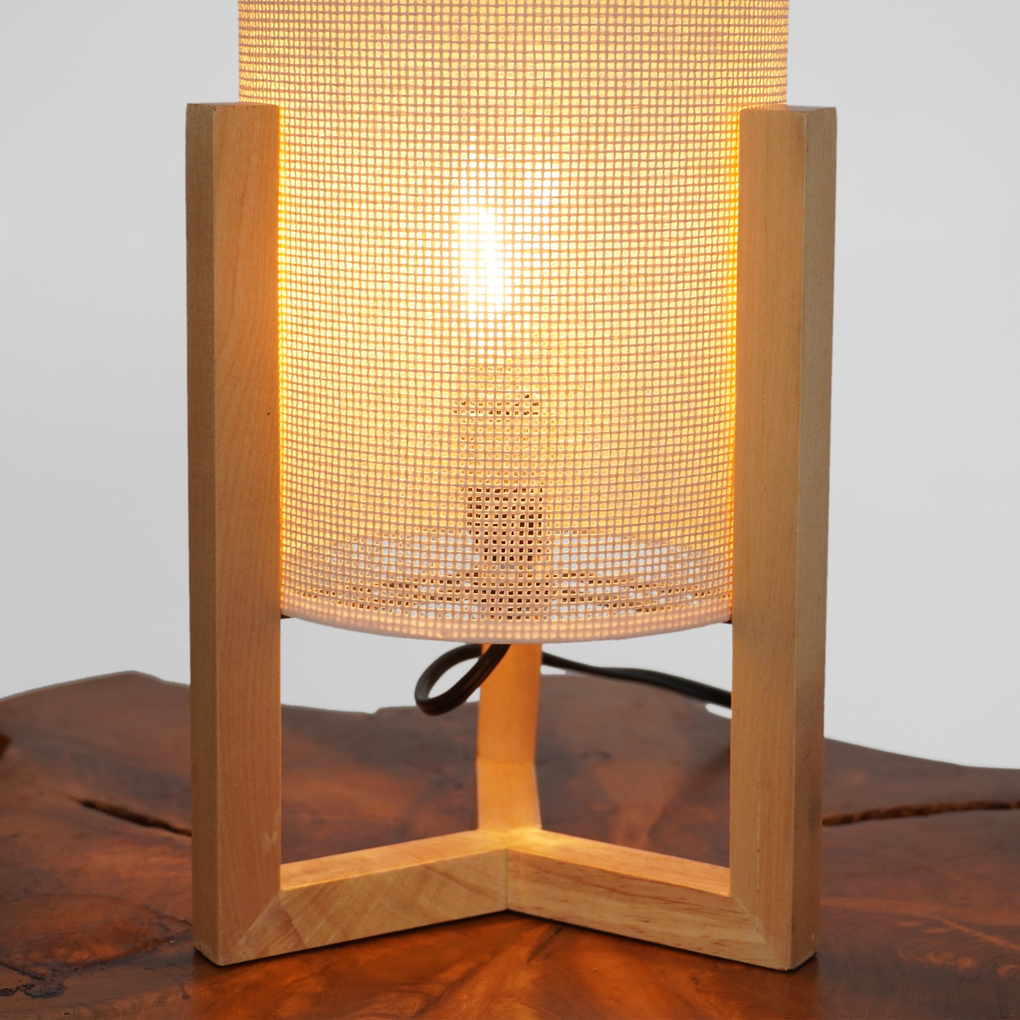 Lantern Table Lamp - Oak - Natural