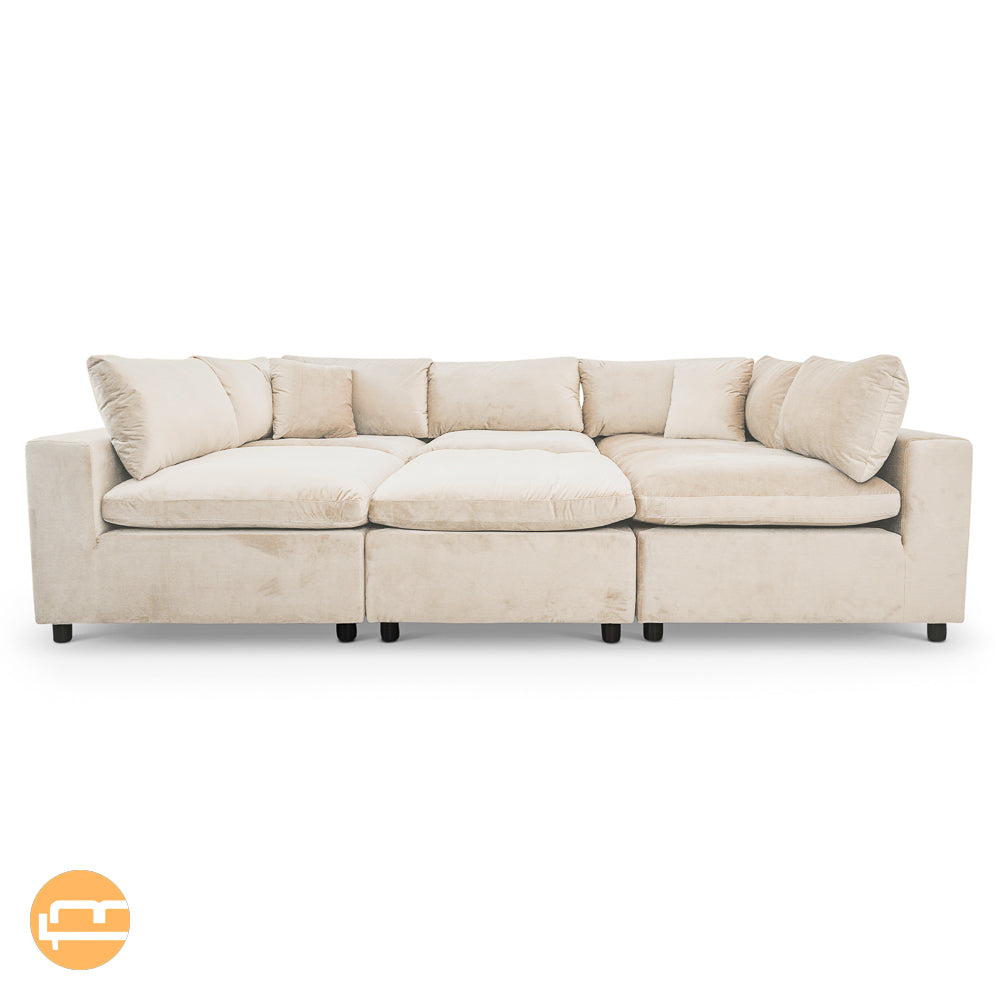 Laurel Ivory Velvet Modular Sofa