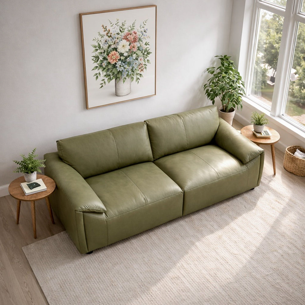 Lawson Luxury Real Leather Sofa with Pillow-Top Arms & Robust Frame | MidinMod