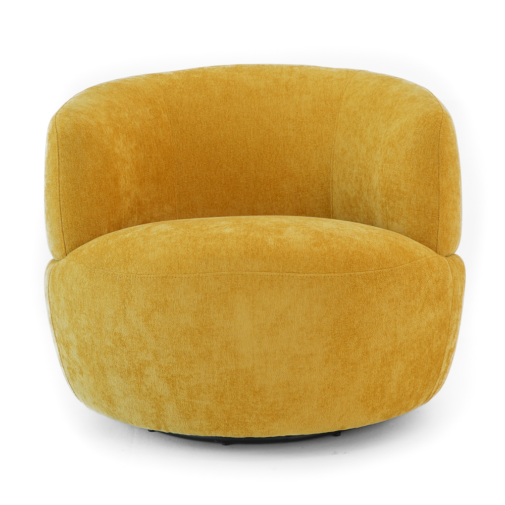 Lemon Modern Soft Chenille Swivel Accent Chair with Spherical Base - MidinMod