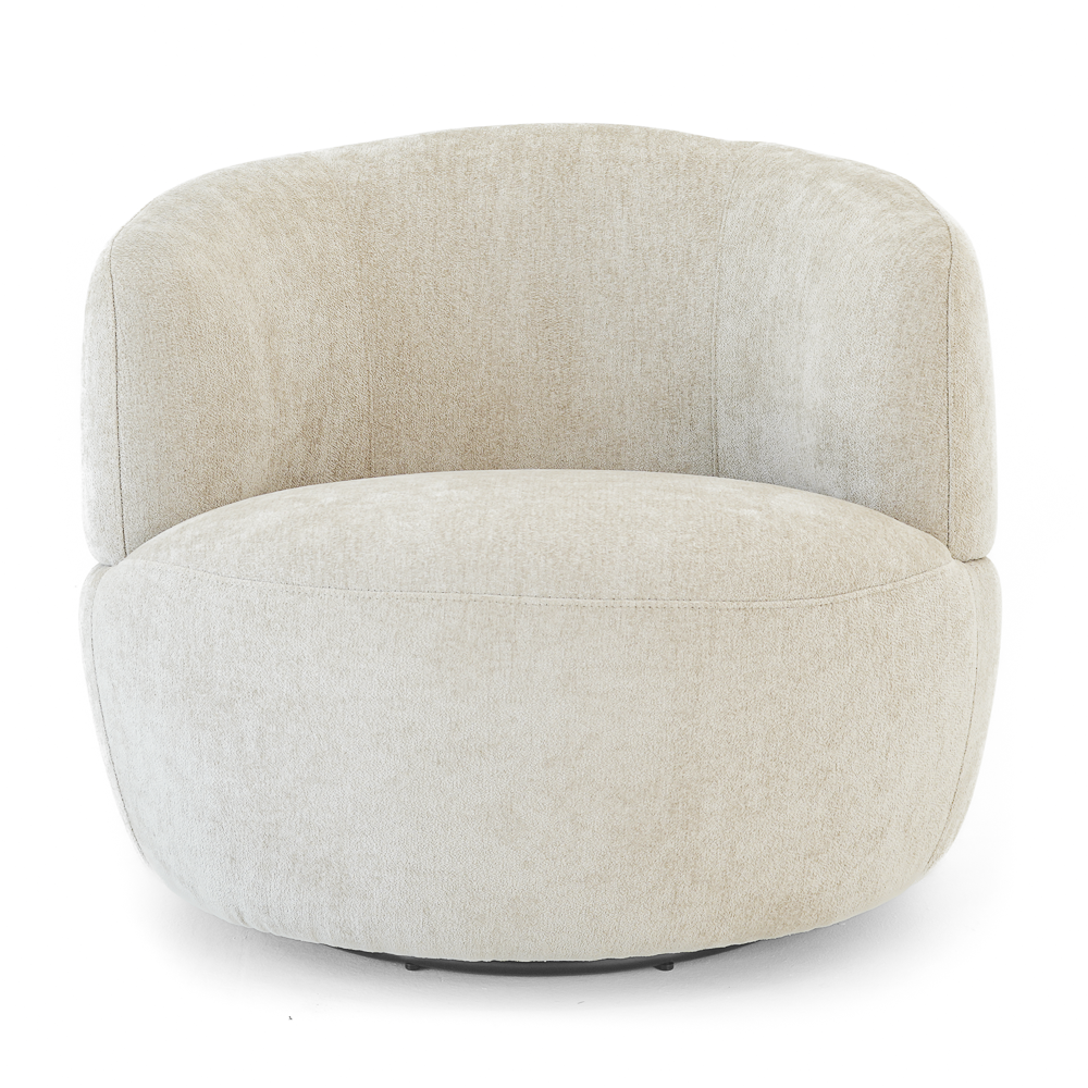 Lemon Modern Soft Chenille Swivel Accent Chair with Spherical Base - MidinMod