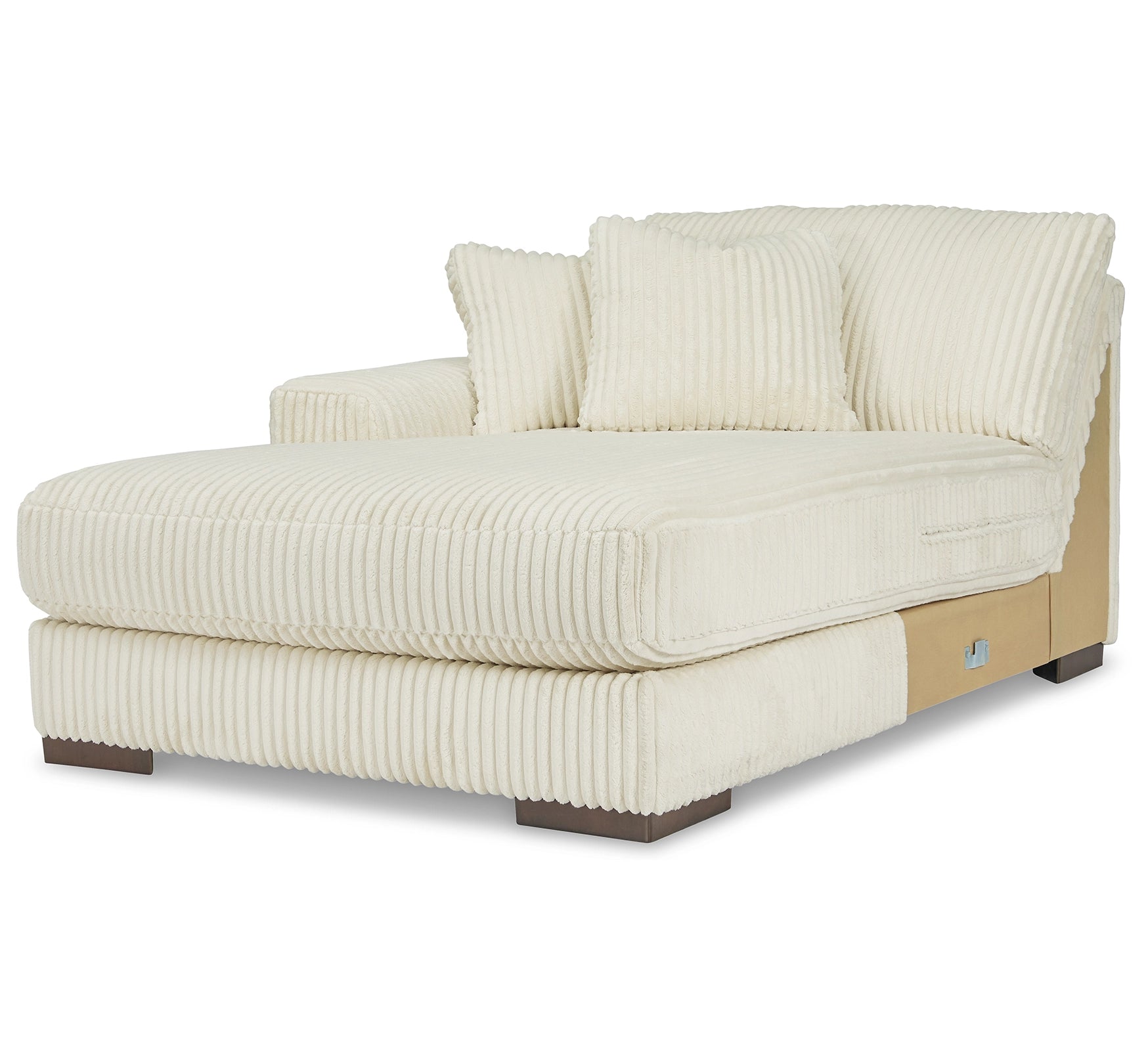 Lindyn Ivory Textured Cord Double Chaise Sectional | MidinMod