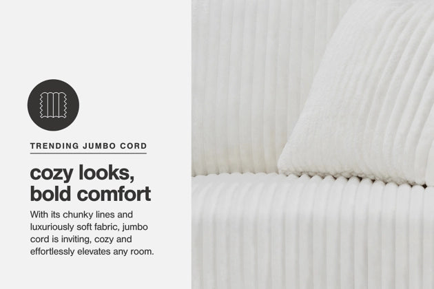 Lindyn Ivory Textured Cord Double Chaise Sectional | MidinMod