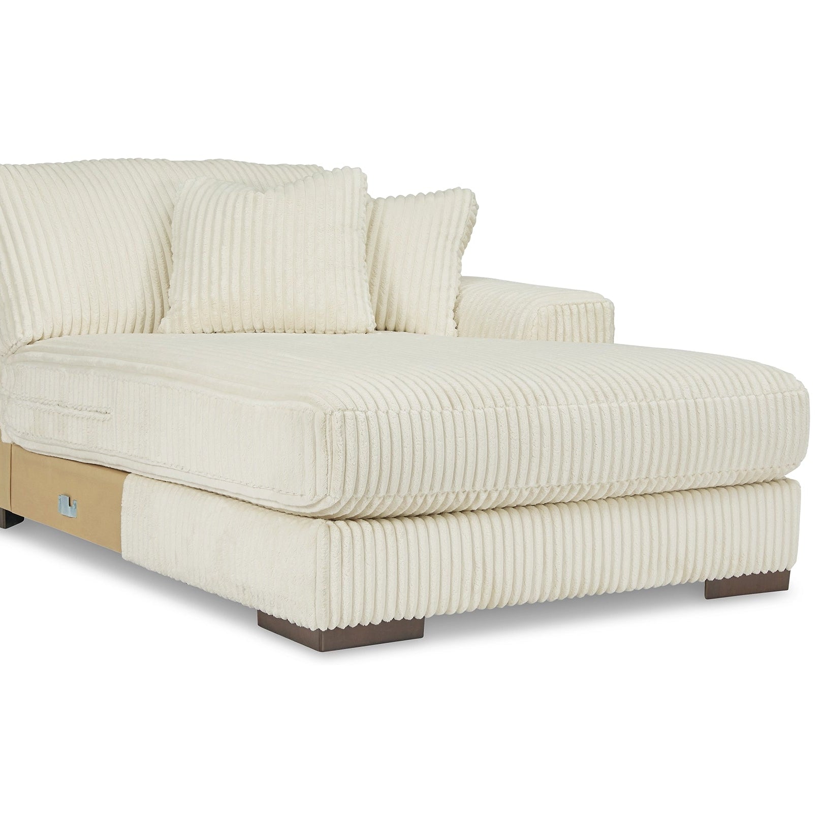 Lindyn Ivory Textured Cord Double Chaise Sectional | MidinMod