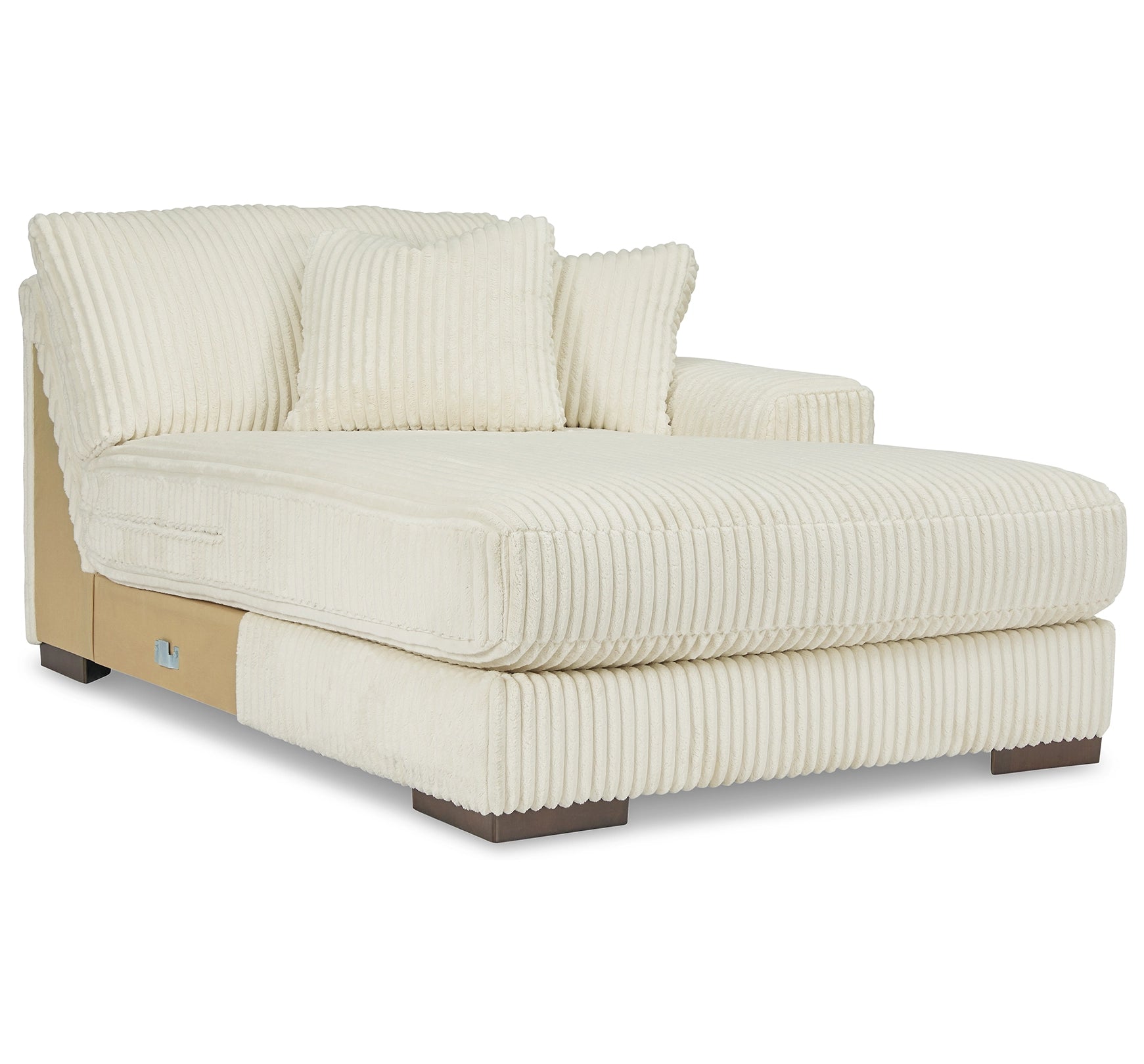 Lindyn Ivory Textured Cord Double Chaise Sectional | MidinMod