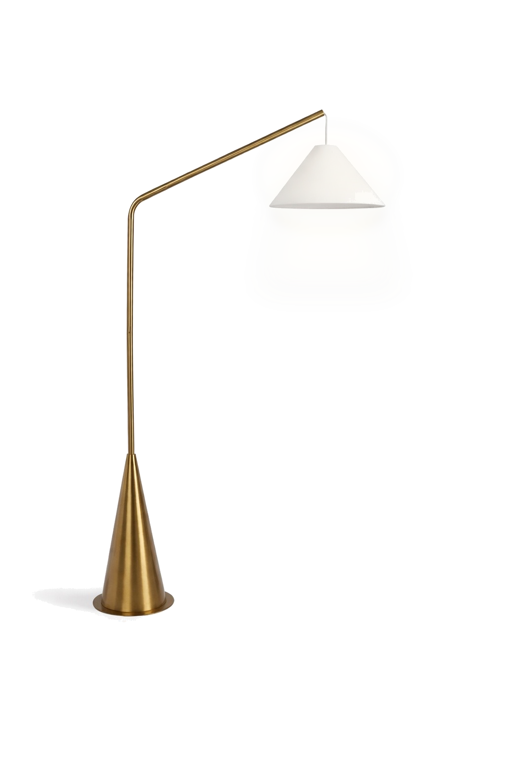 Lisbon Modern Floor Lamp with Hanging White Fabric Shade and Coned Base | MidinMod