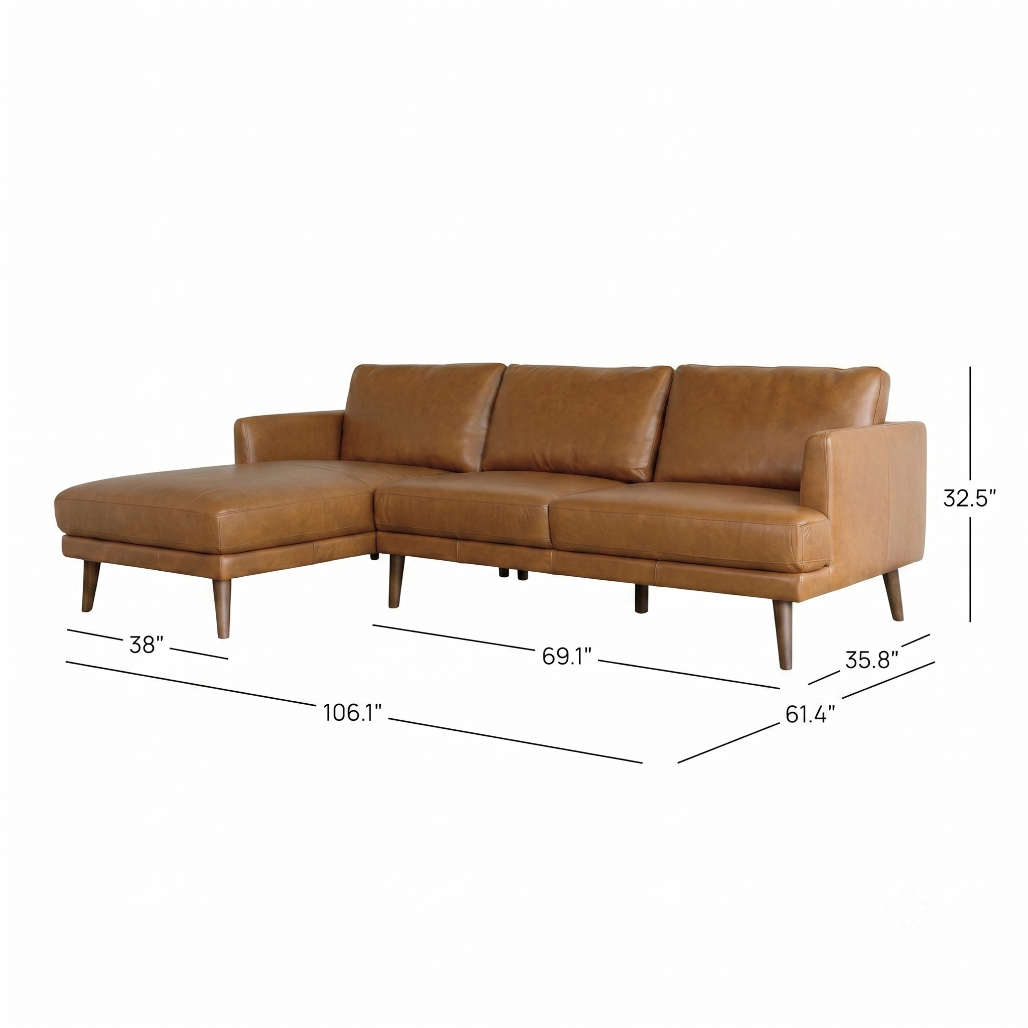 Lorena Italian Leather Sectional Sofa – Premium Comfort & Timeless Elegance | MidinMod