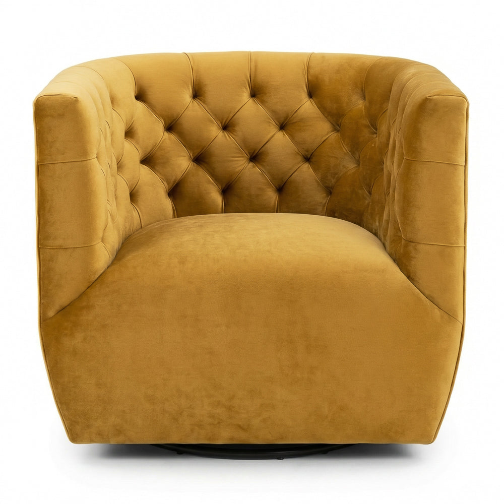 Lotte Swivel Chair | Gold Performance Velvet | MidinMod