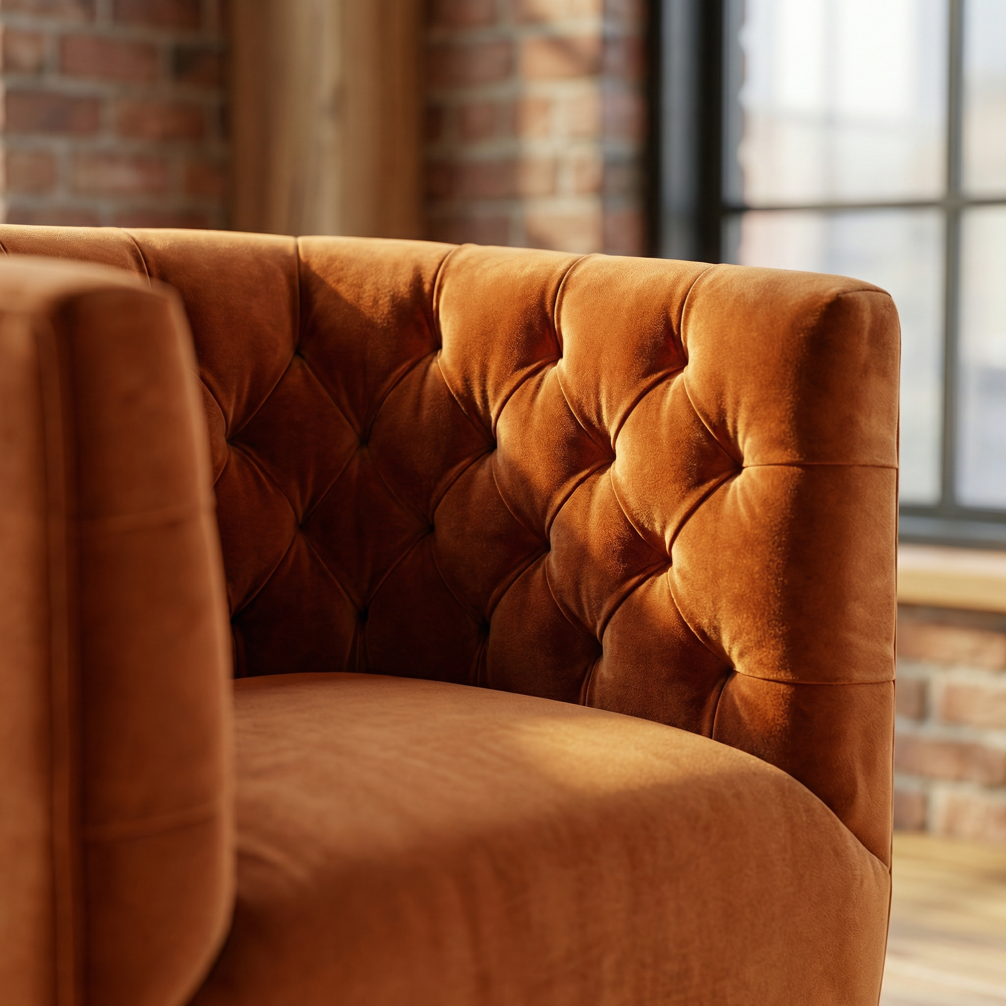 Lotte Swivel Chair | Burnt Orange Performance Velvet | MidinMod