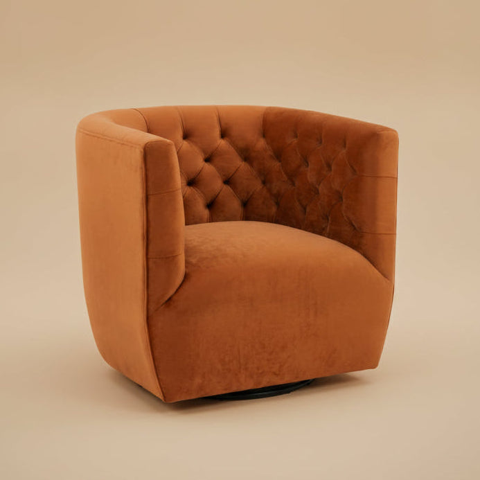 Lotte Swivel Chair | Burnt Orange Performance Velvet | MidinMod