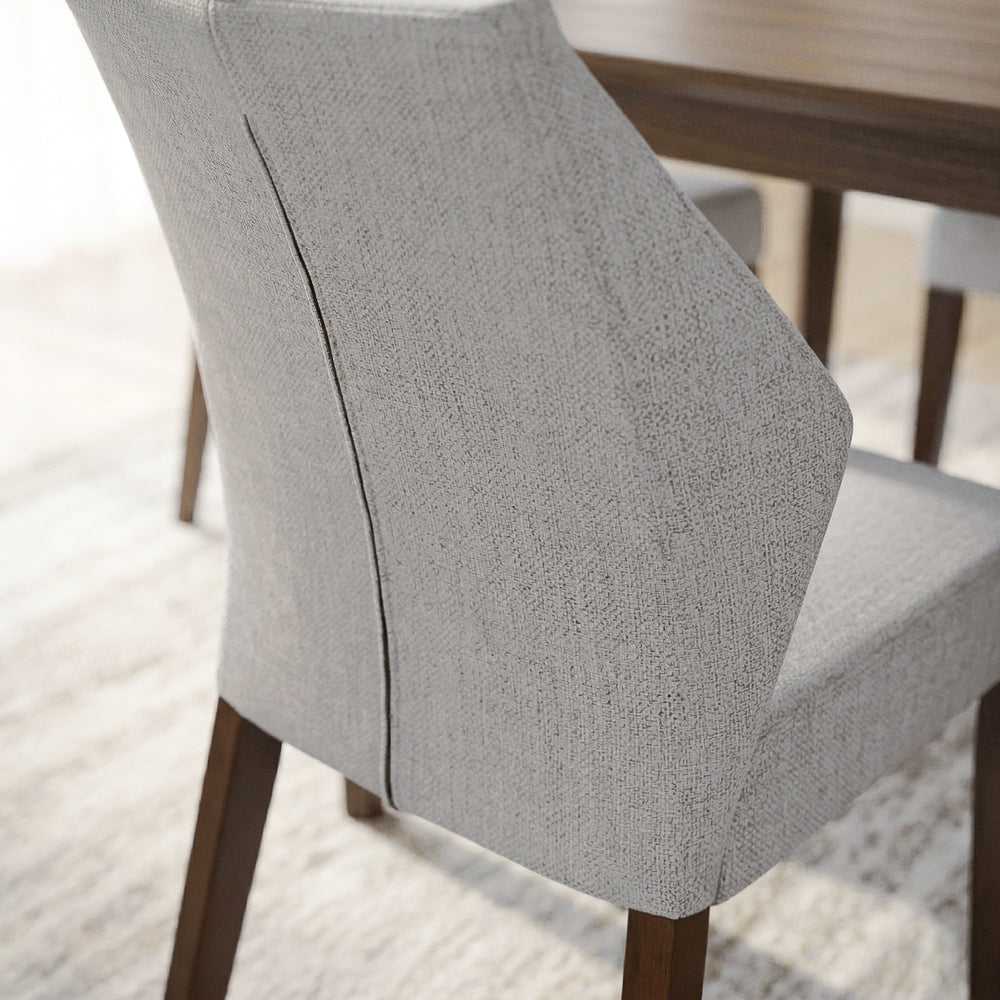 Lowe Modern Light Grey Fabric Dining Chair Set | MidinMod