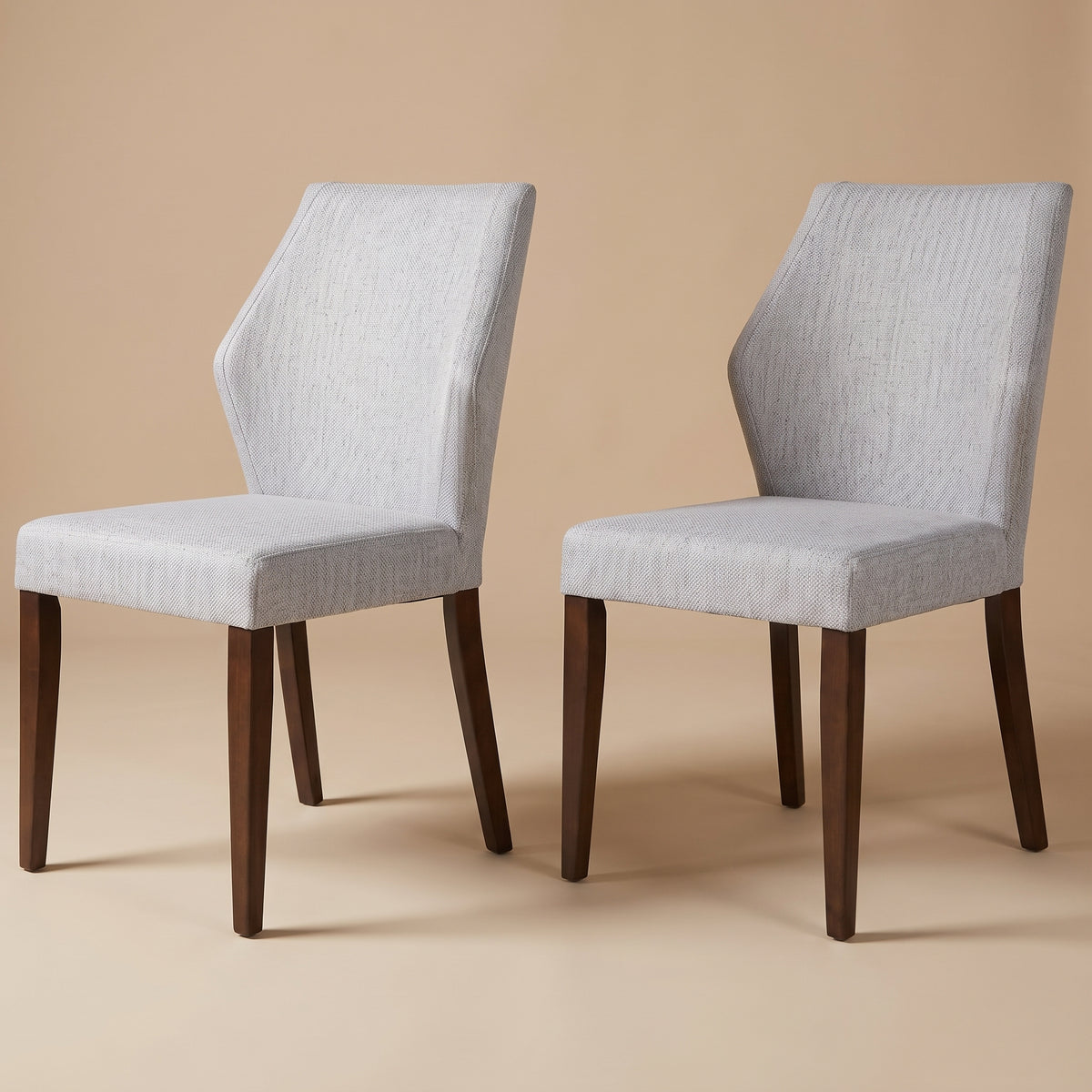 Lowe Modern Light Grey Fabric Dining Chair Set | MidinMod