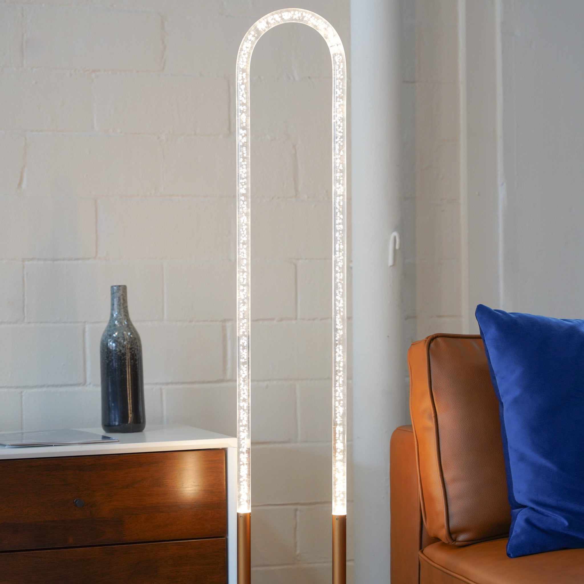 Lucent Floor Lamp - Coarse Gold - Clear