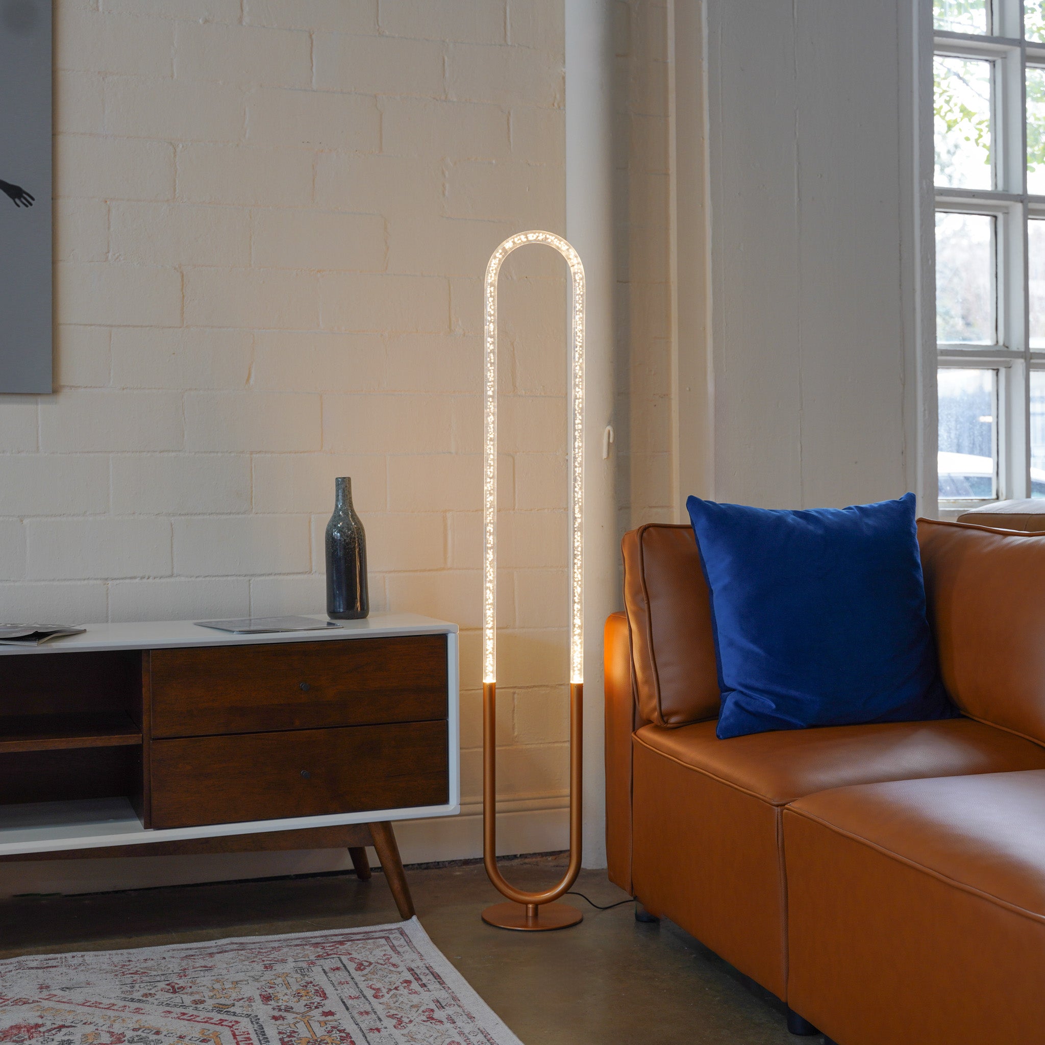 Lucent Floor Lamp - Coarse Gold - Clear