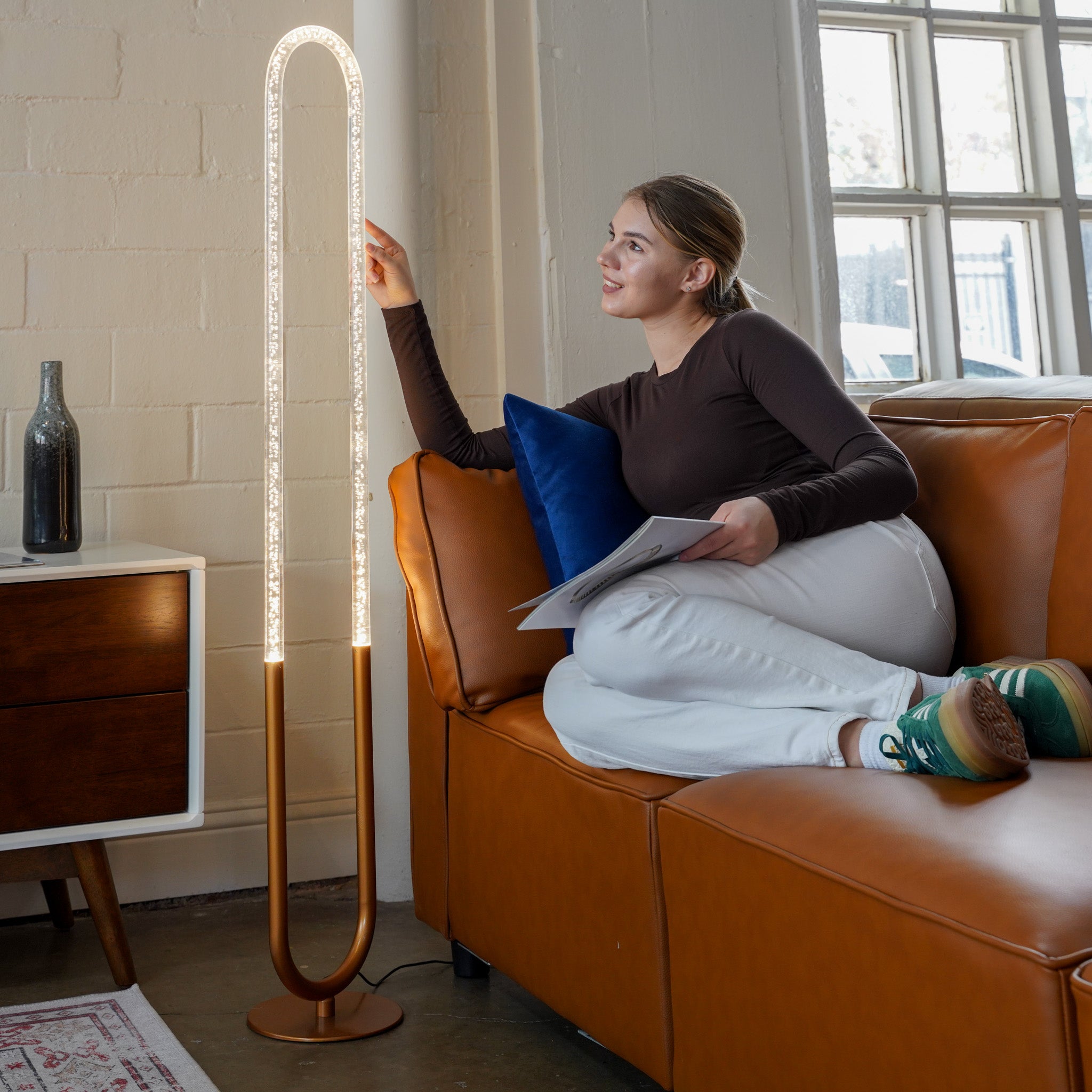 Lucent Floor Lamp - Coarse Gold - Clear