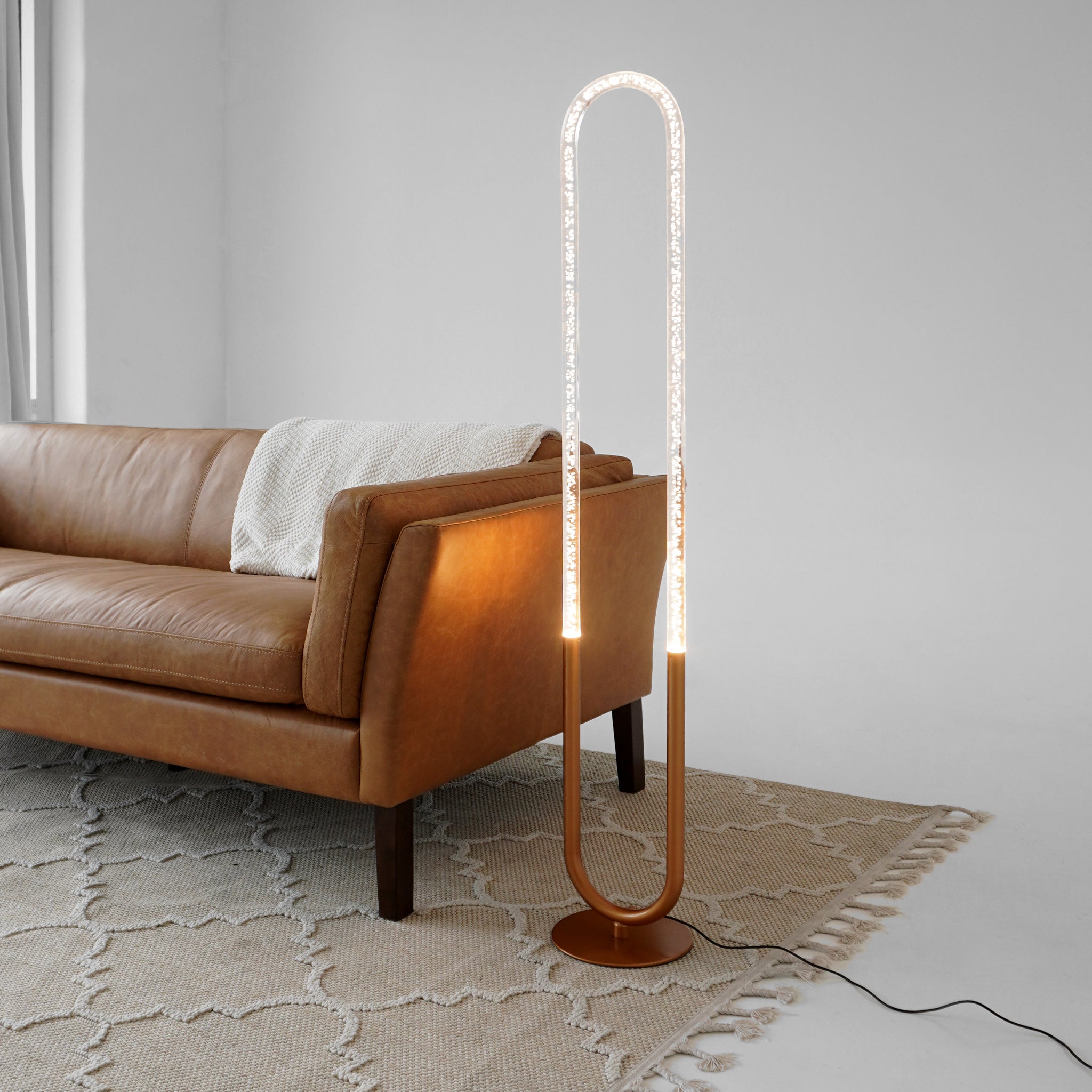 Lucent Floor Lamp - Coarse Gold - Clear