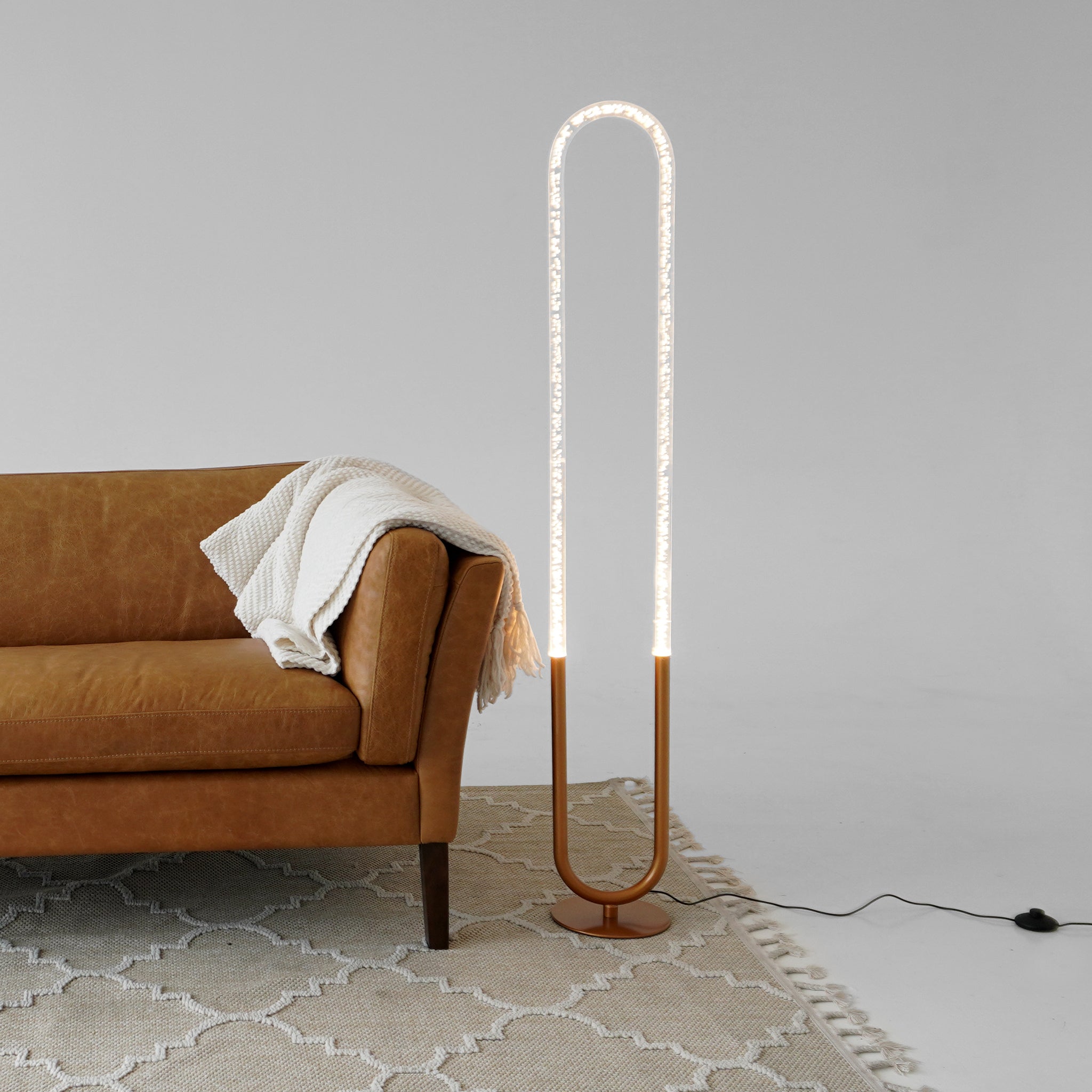 Lucent Floor Lamp - Coarse Gold - Clear