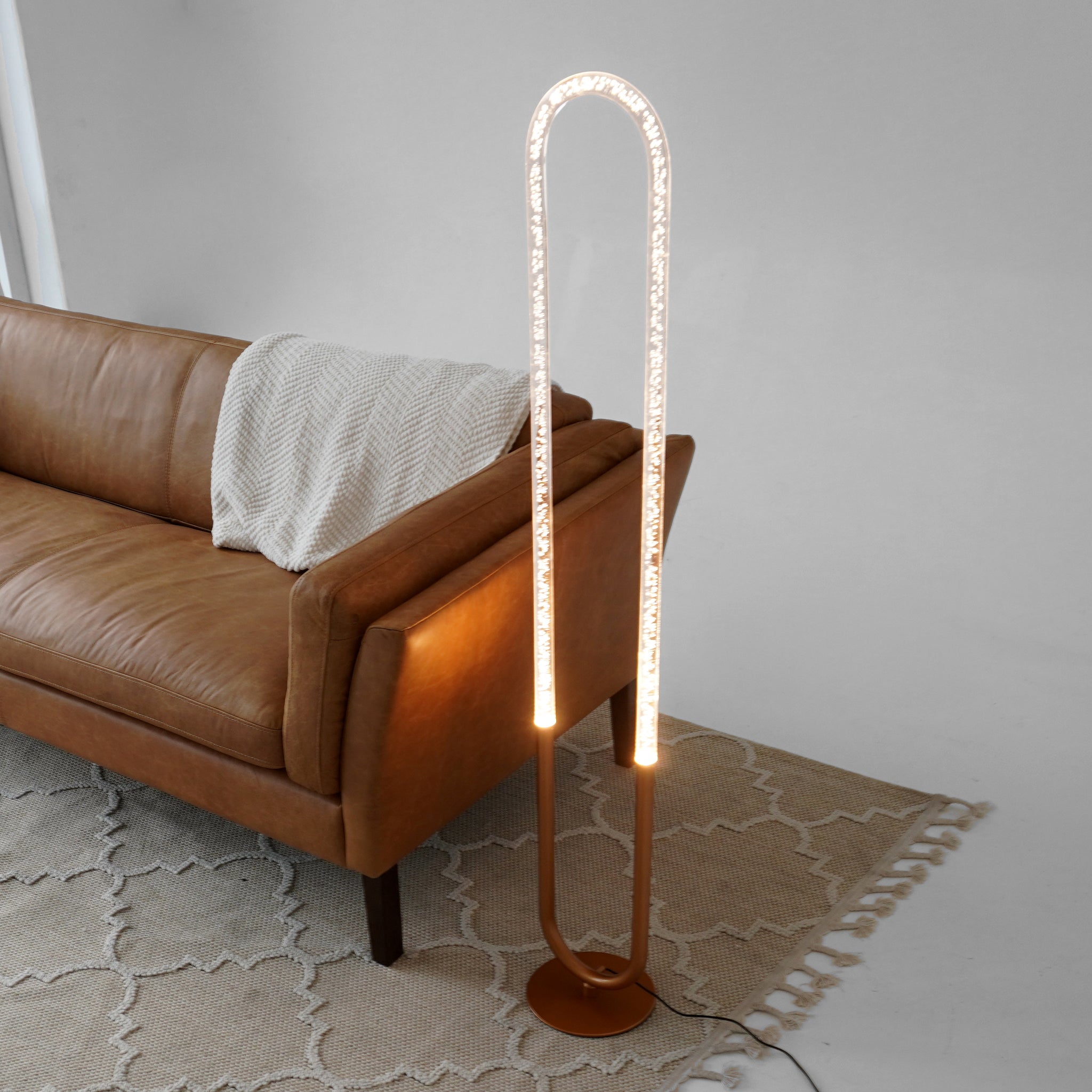 Lucent Floor Lamp - Coarse Gold - Clear