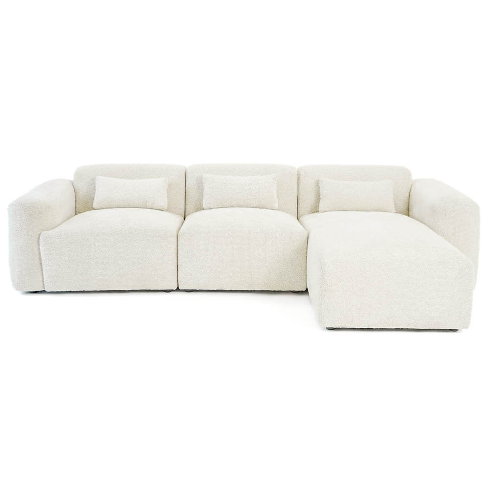 Lulu 3-Piece Boucle Sectional | Right-Facing L-Shaped Sofa | MidinMod