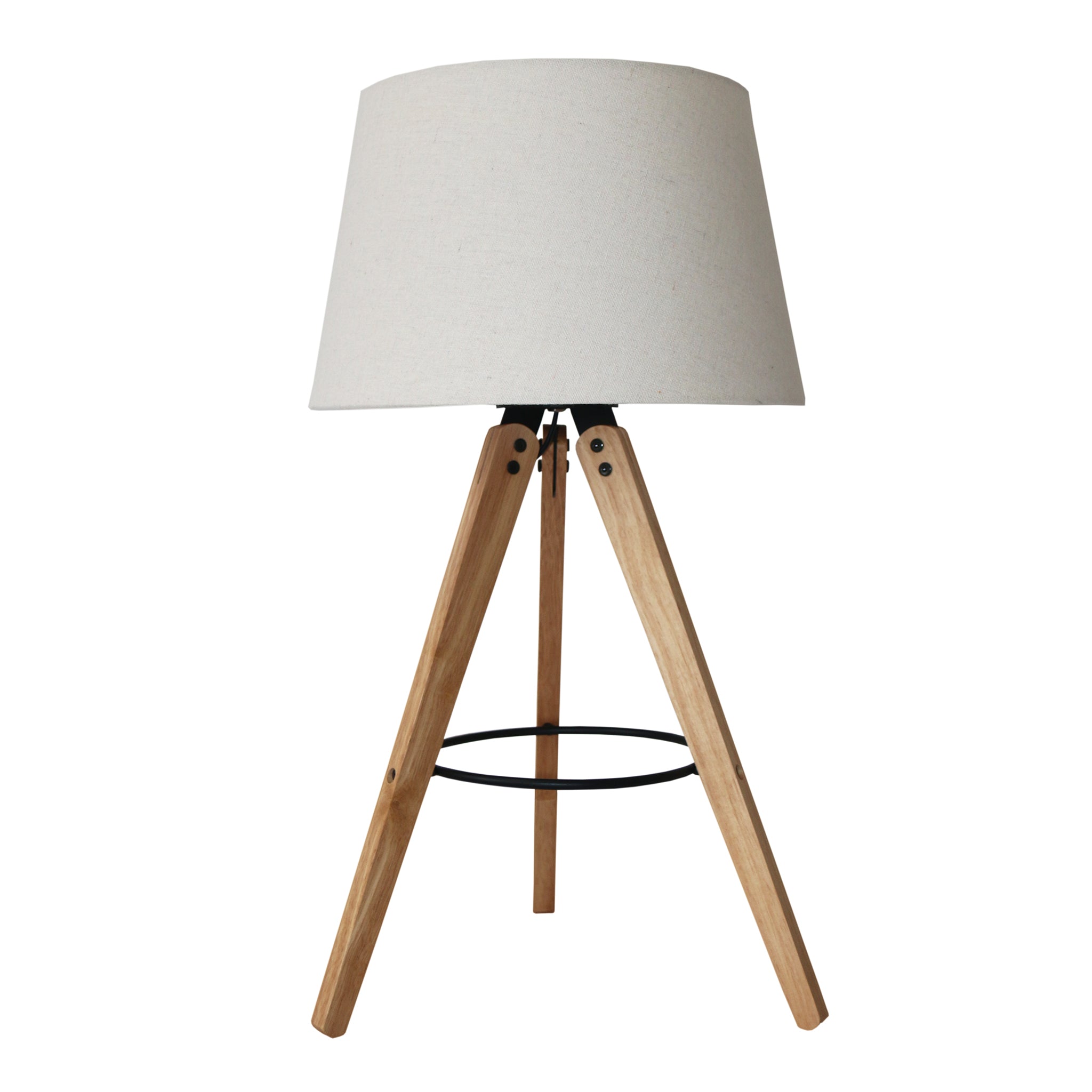 Lyra Three Legged Wooden Bar Table Lamp - Natural - Black