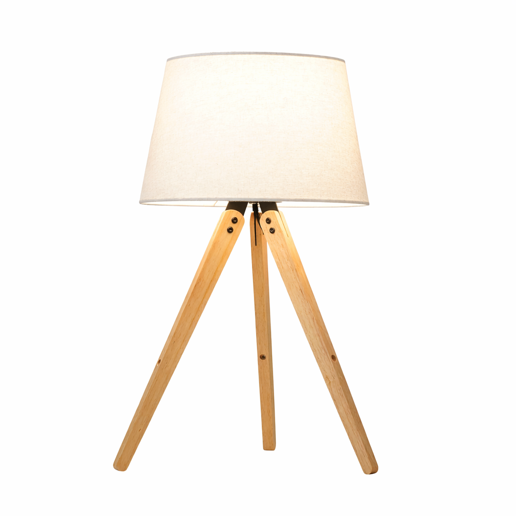 Lyra Three-Legged Wooden Tripod Table Lamp - Natural & Black | MidinMod