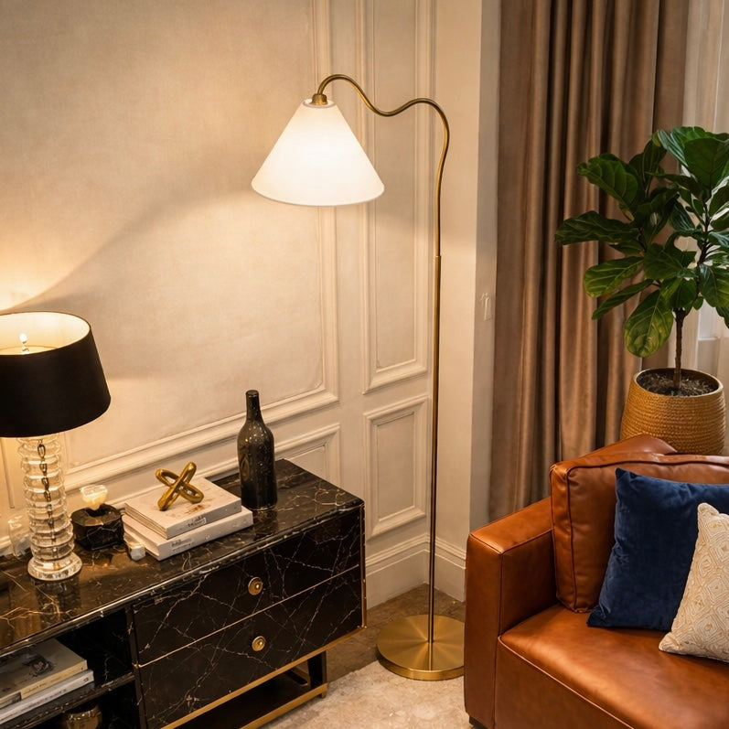 Majestic Brass Ring Base Floor Lamp | MidinMod