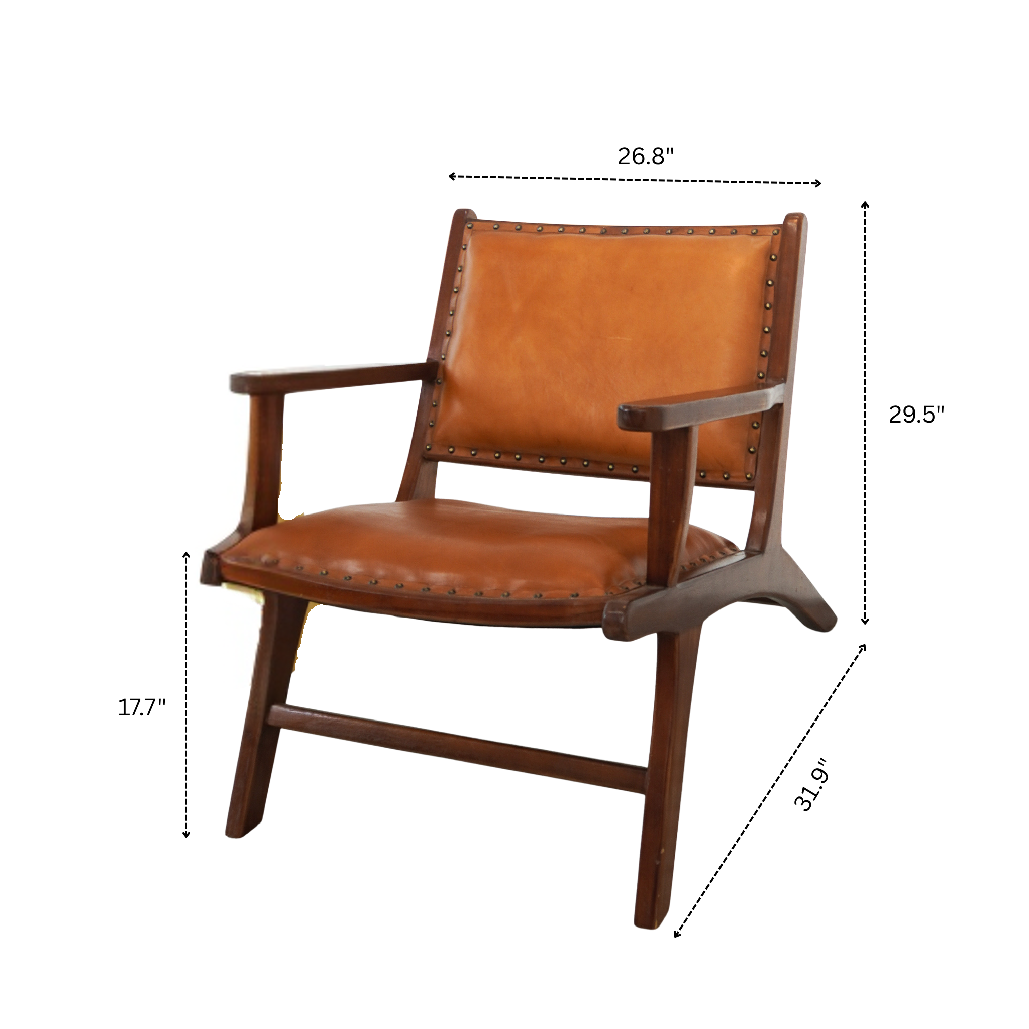 Malawi Tan Leather Arm Chair