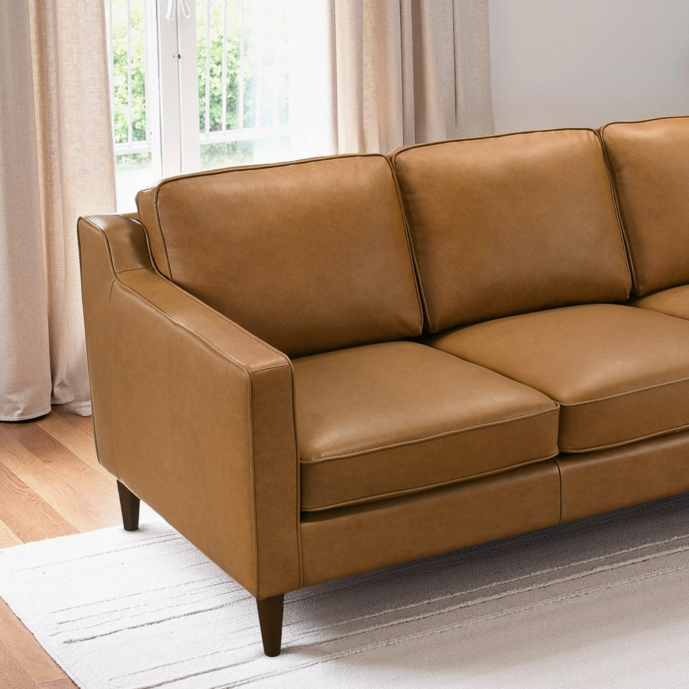 Manhattan Mid Century Modern Leather Sofa- Mid In Mod