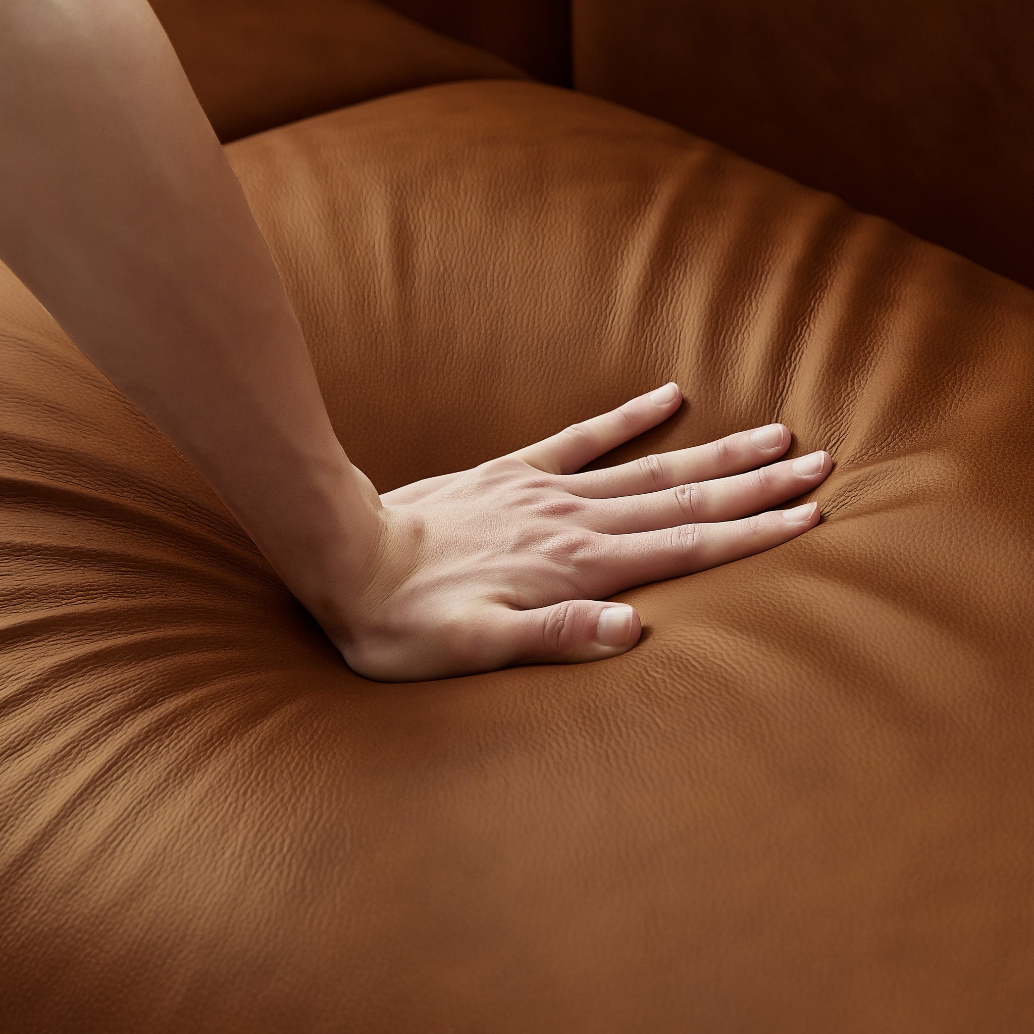 Mansfield Cognac Leather Sofa - MidinMod