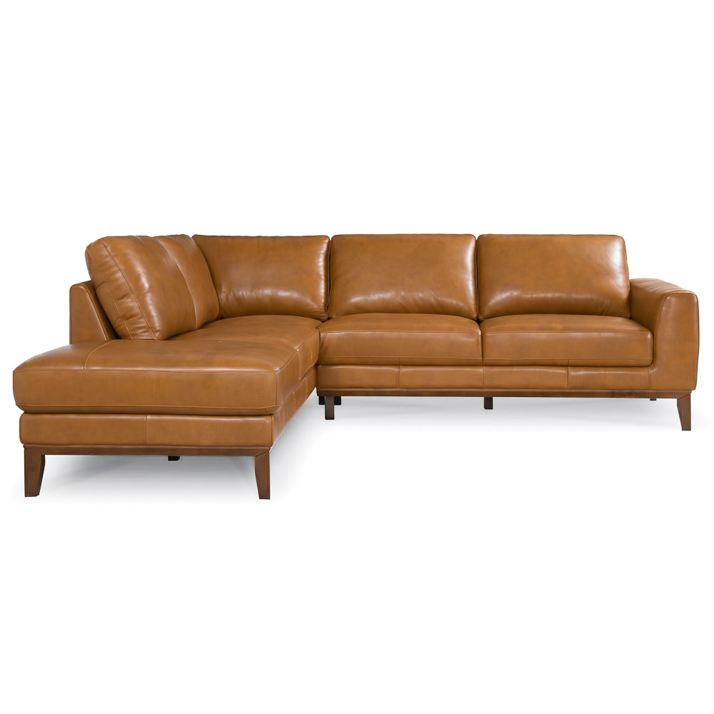 Mayfair Luxury Tan Leather Sectional | MidinMod