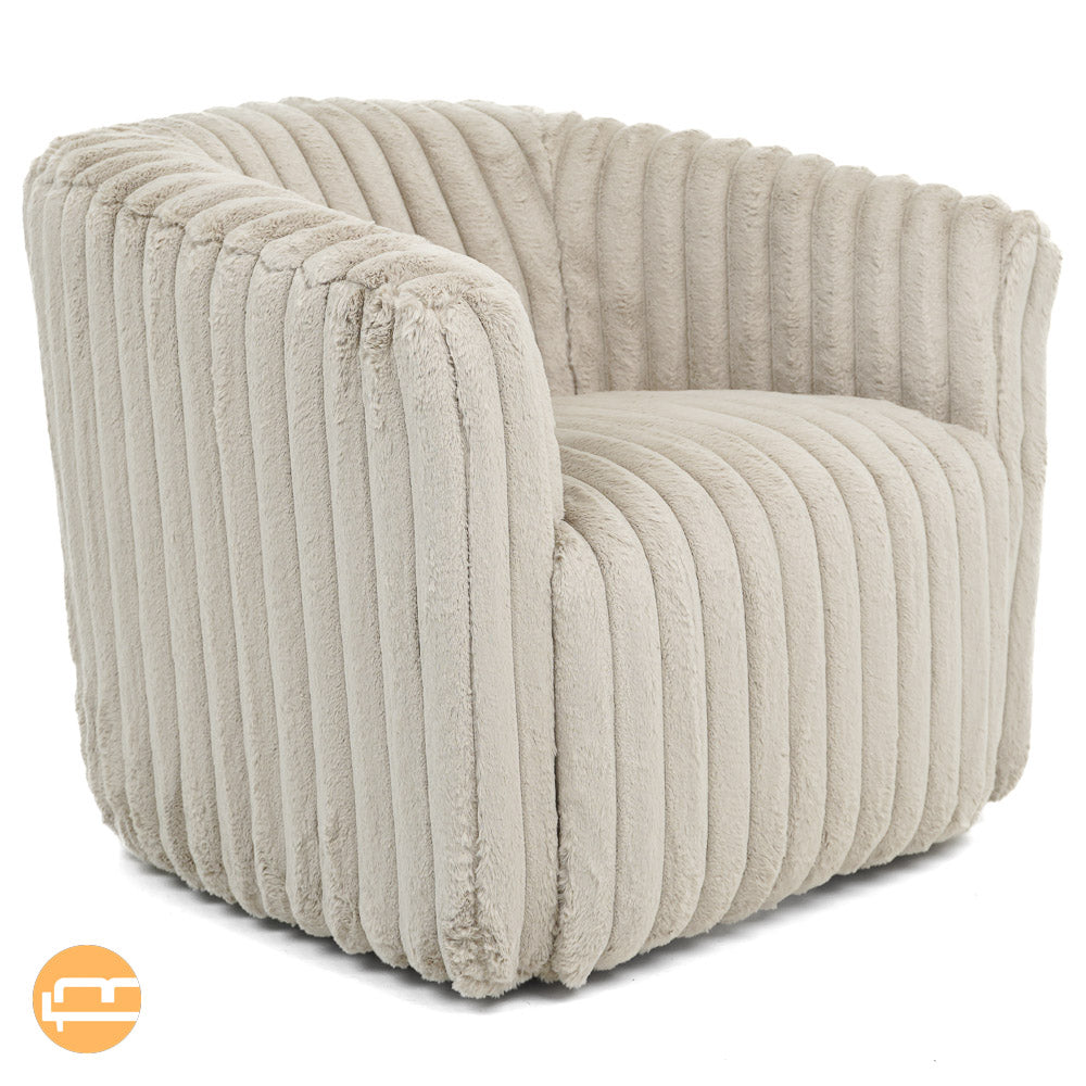 Mayfield Light Gray Soft Plush Fabric Swivel Chair